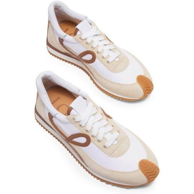 Loewe LOEWE Flow Runner 2.0 Chocolate Optic Beige Suede Nylon Snea Size US 7 / IT 37 - 3 Thumbnail