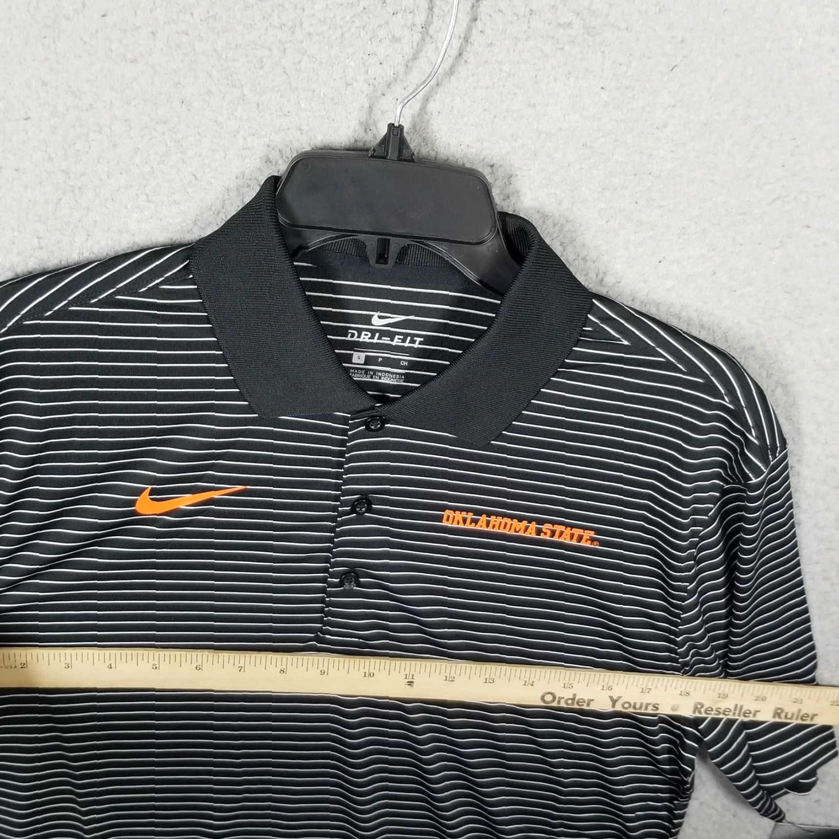 Nike VINTAGE Nike Oklahoma State Cowboys Polo Shirt Black White Striped Adult Small Dri-FIT Mens Size US S / EU 44-46 / 1 - 6 Thumbnail