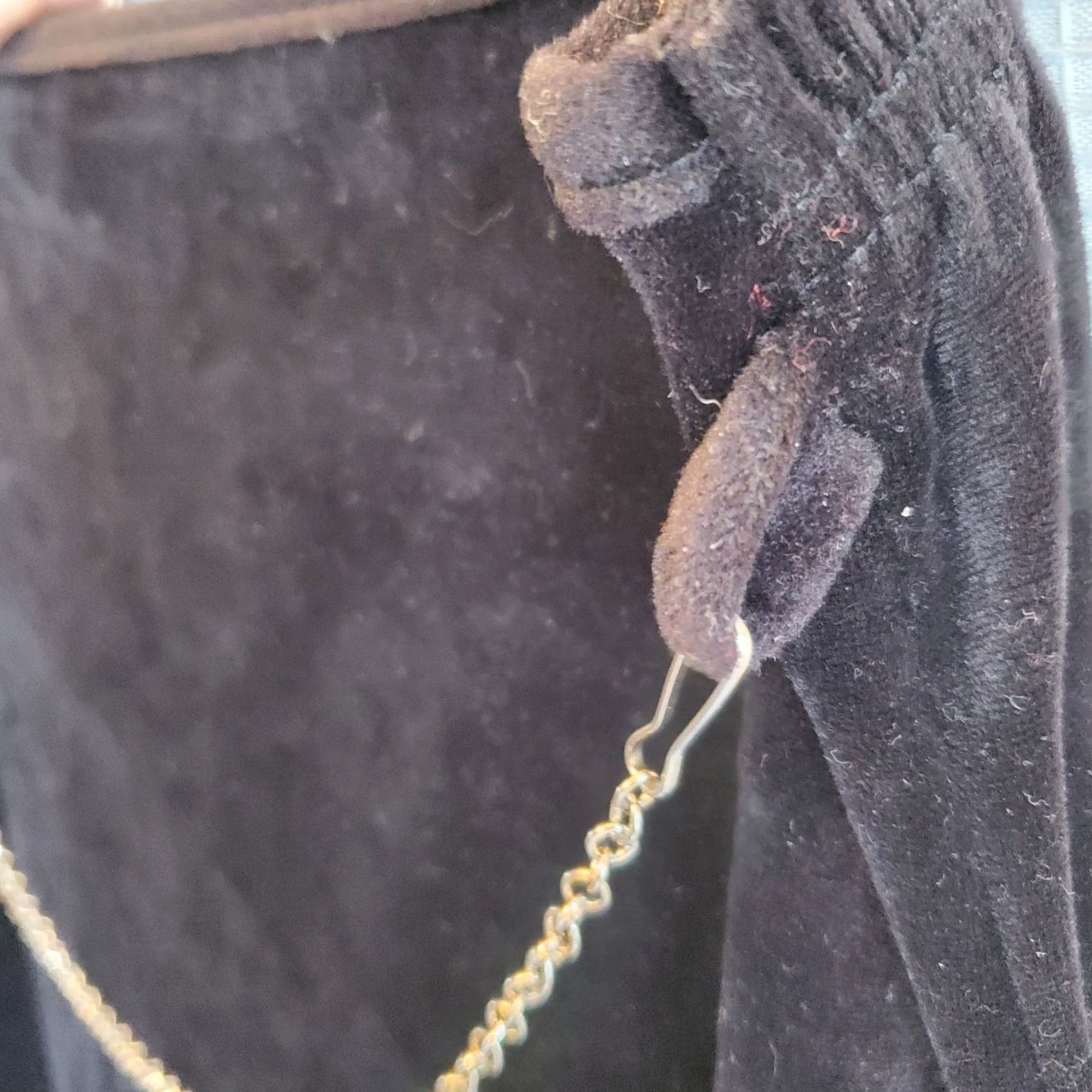 Vintage VINTAGE Amy Byer 90s Skirt Maxi Pencil Velour Black Butterfly Belly Chain M/L Size 32" / US 10 / IT 46 - 7 Thumbnail