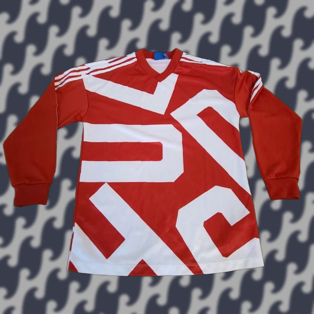 Adidas Adidas Women's Oversized BOLD AGE LONG SLEEVE TEE XS Red TEE Shirt Womens Original adidas 100% polyester doubleknit Xs Size XS / US 0-2 / IT 36-38 - 1 Thumbnail