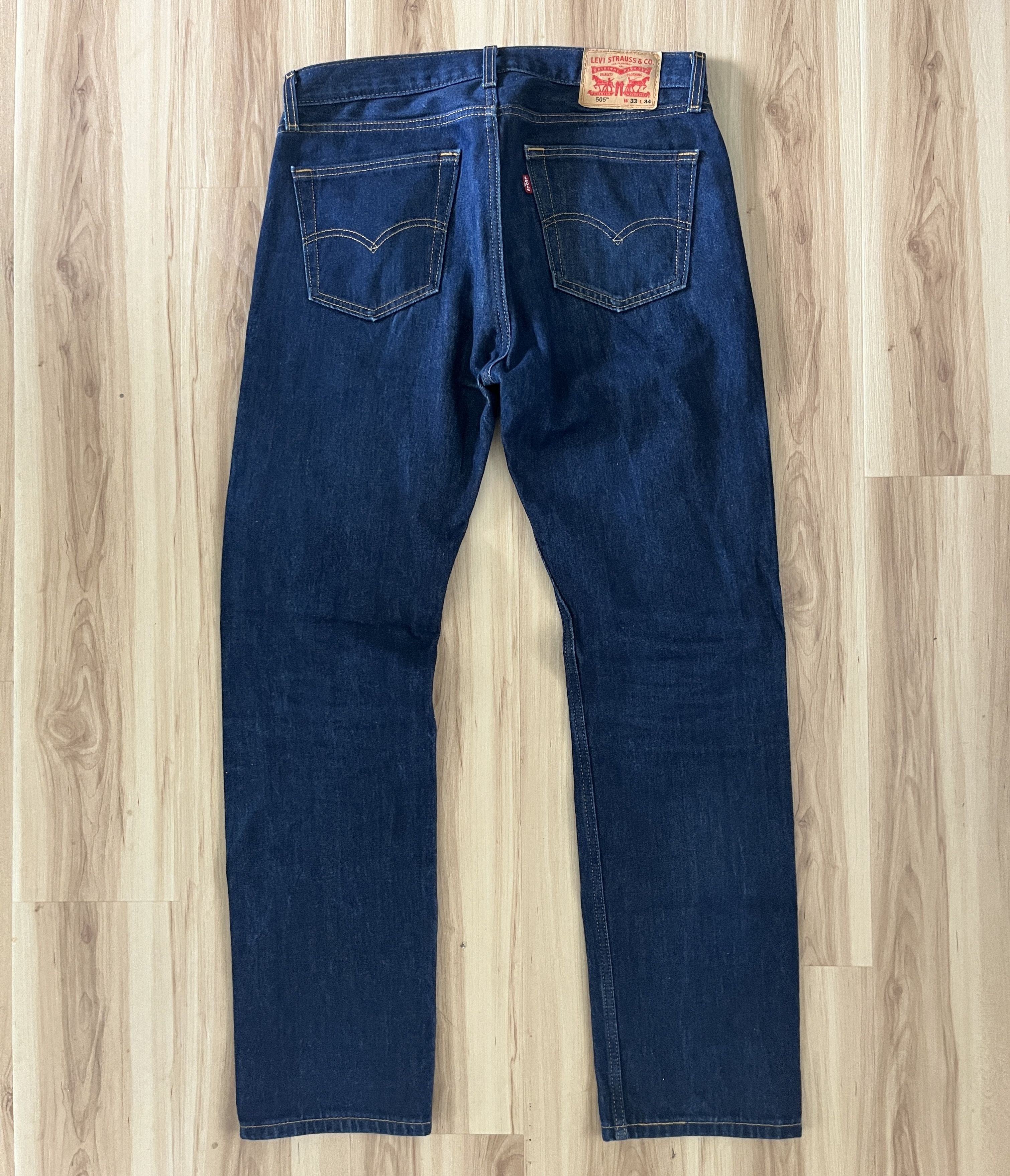 Levi's Levis 505 Blue Jeans Regular Fit Straight Leg 33x34 Size US 33 - 2 Thumbnail