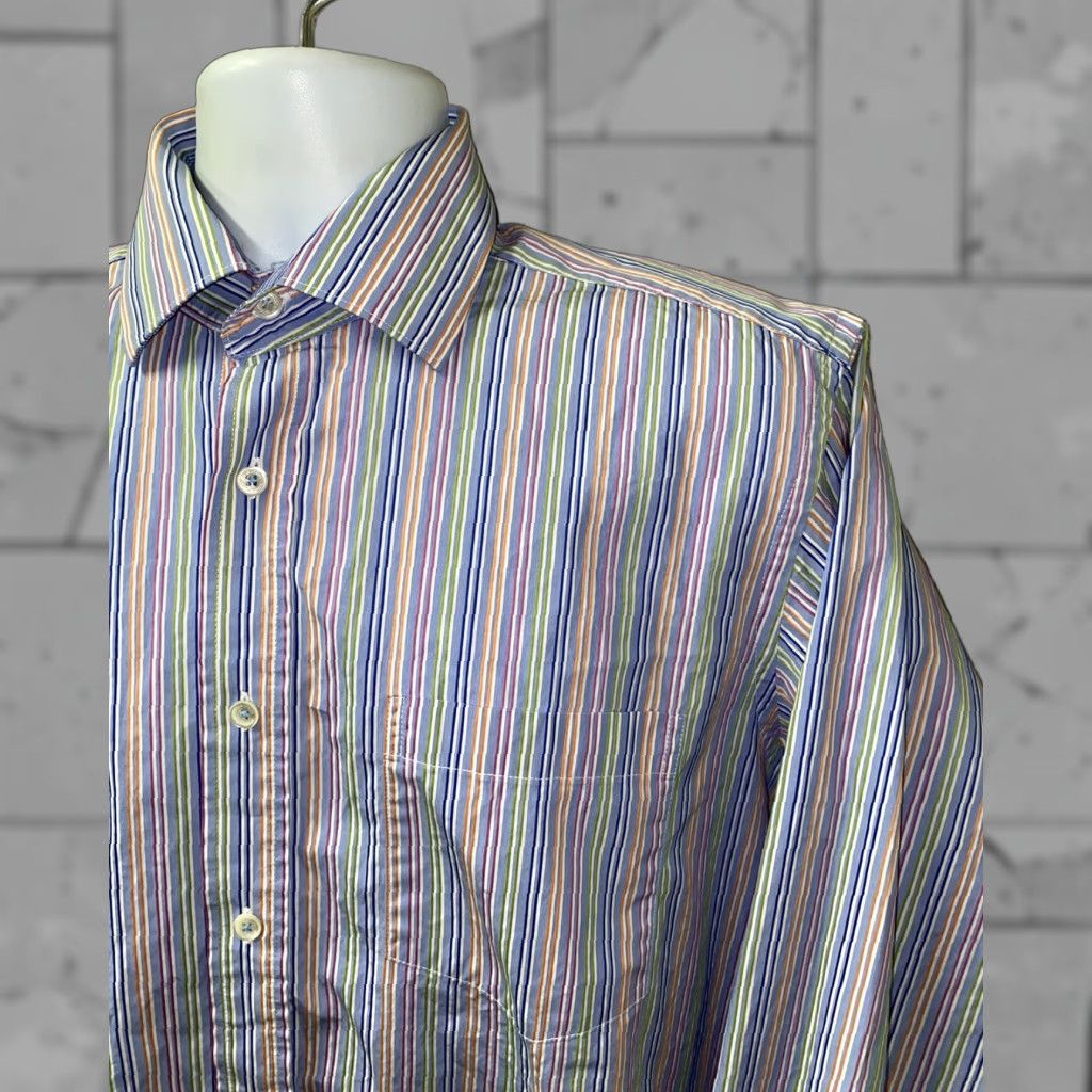 BUGATCHI Bugatchi Uomo Men Button-Up Shirt Striped Long Sleeve Multicolor 24 In Armpit L Size US L / EU 52-54 / 3 - 1 Thumbnail