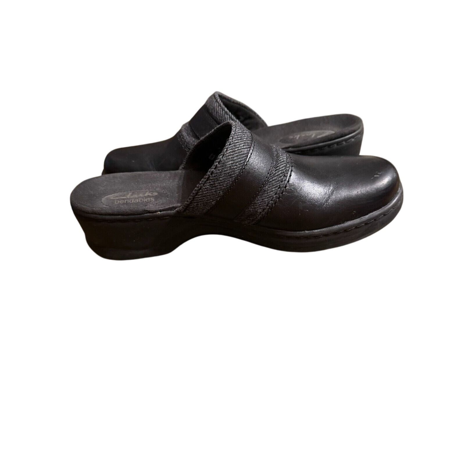 Clarks Clark's Bendables Black Leather Mules Women's Size 7M Size US 7 / IT 37 - 5 Thumbnail