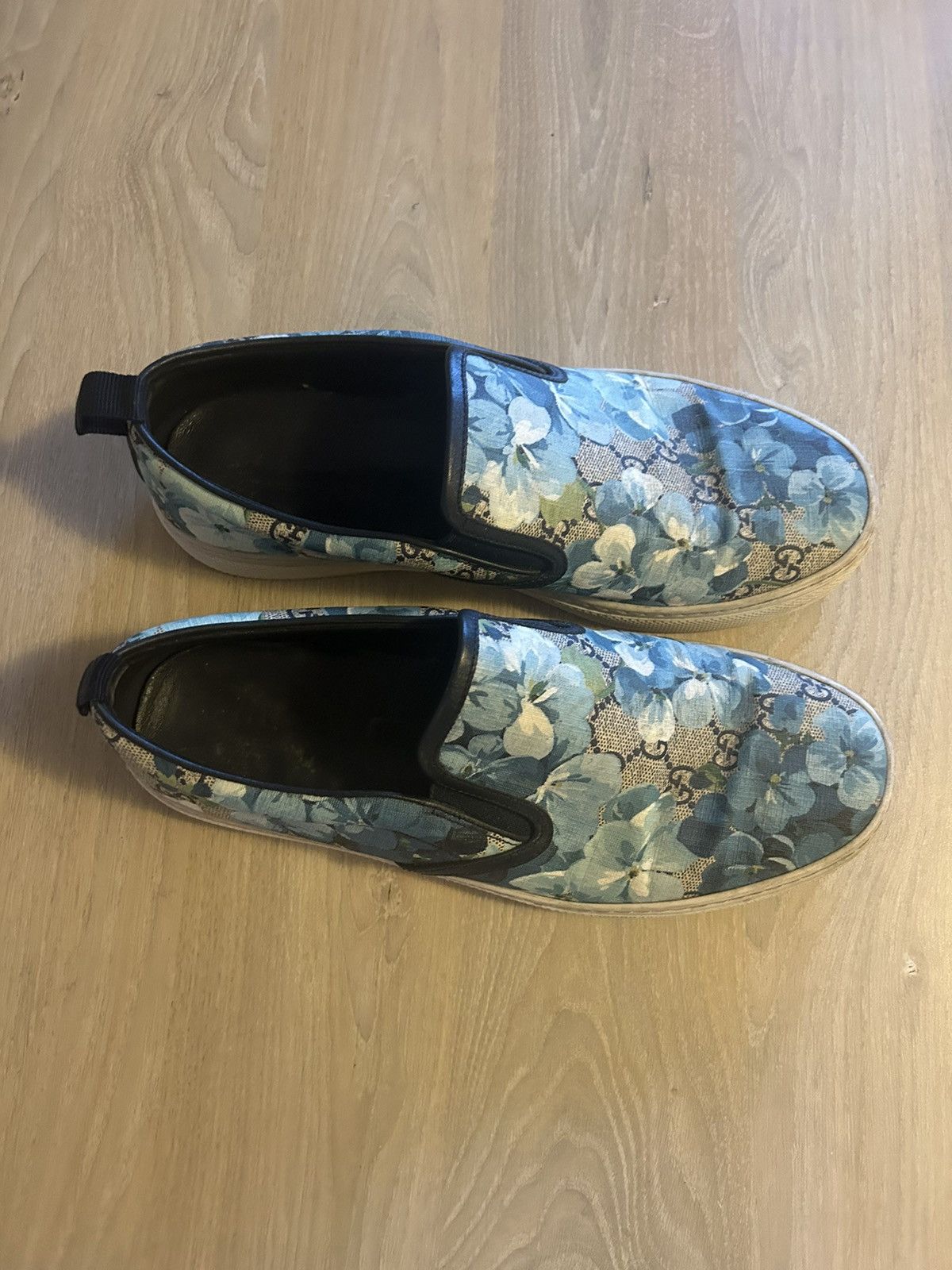 Gucci Floral Print GG Supreme Monogram Slip-Ons Size US 8 / EU 41 - 2 Thumbnail