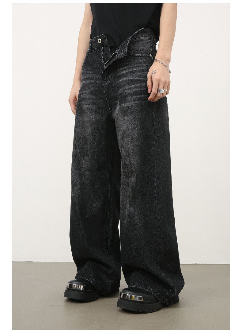 Vintage Retro men's street distressed loose straight wide-leg jeans Size US 32 / EU 48 - 2 Thumbnail