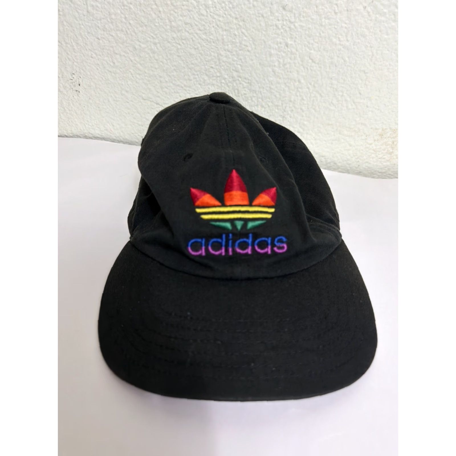 Adidas Adidas Hat Cap Rainbow Trefoil Logo Black Dad Cap OSFM Strapback Love Pride Cap Hat Size ONE SIZE - 2 Thumbnail