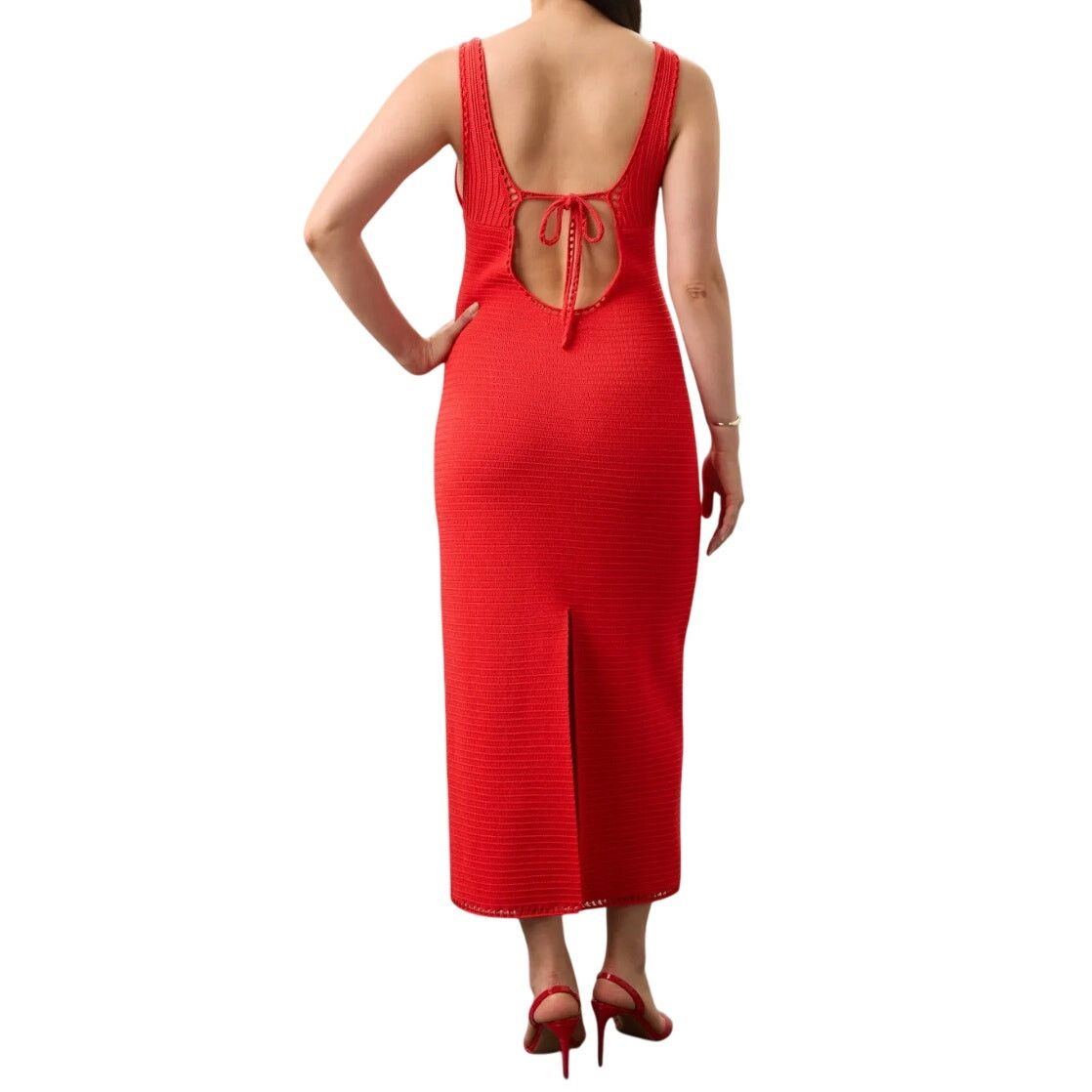 Ronny Kobo Ronny Kobo x RTR Crochet Dress in Orange, Size M Size M / US 6-8 / IT 42-44 - 3 Thumbnail