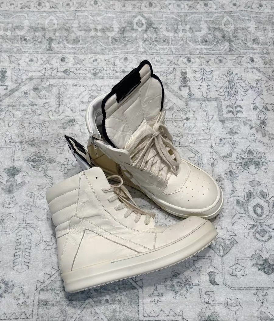 Rick Owens Rick Owens Geobasket milk white leather women's Size US 7 / IT 37 - 4 Thumbnail