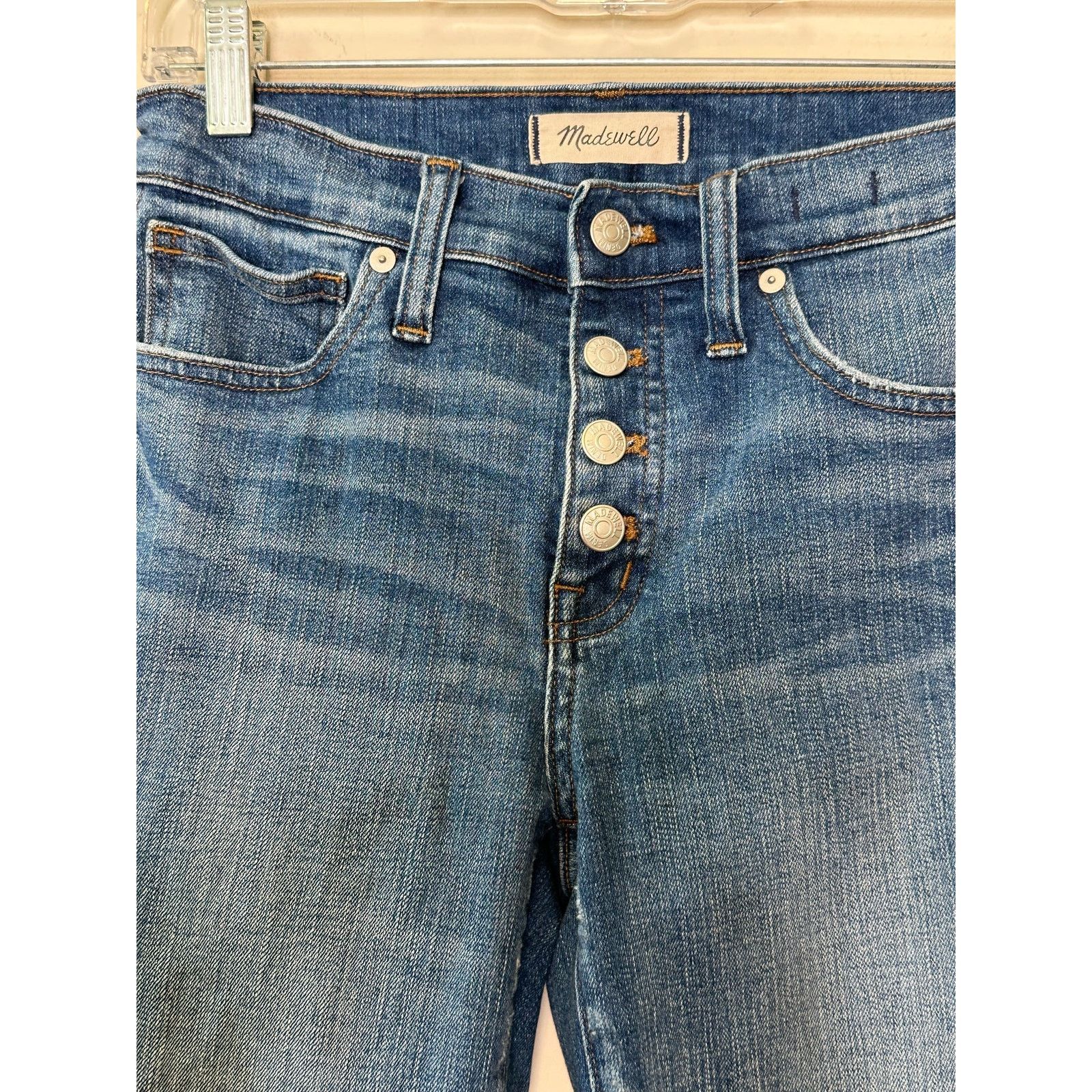 Madewell Madewell slim buttoned distressed hems stretch jeans size 26 Size 26" / US 2 / IT 38 - 6 Thumbnail
