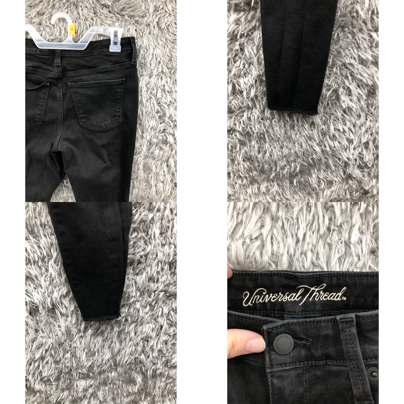 Vintage Universal Thread Skinny Jeans Size 4/27 Womens Mid Rise Dark Wash Black Denim Skinny Jeans Women's Black Denim Modern Classic 27" Waist 28" Inseam Size 27" / US 4 / IT 40 - 8 Thumbnail