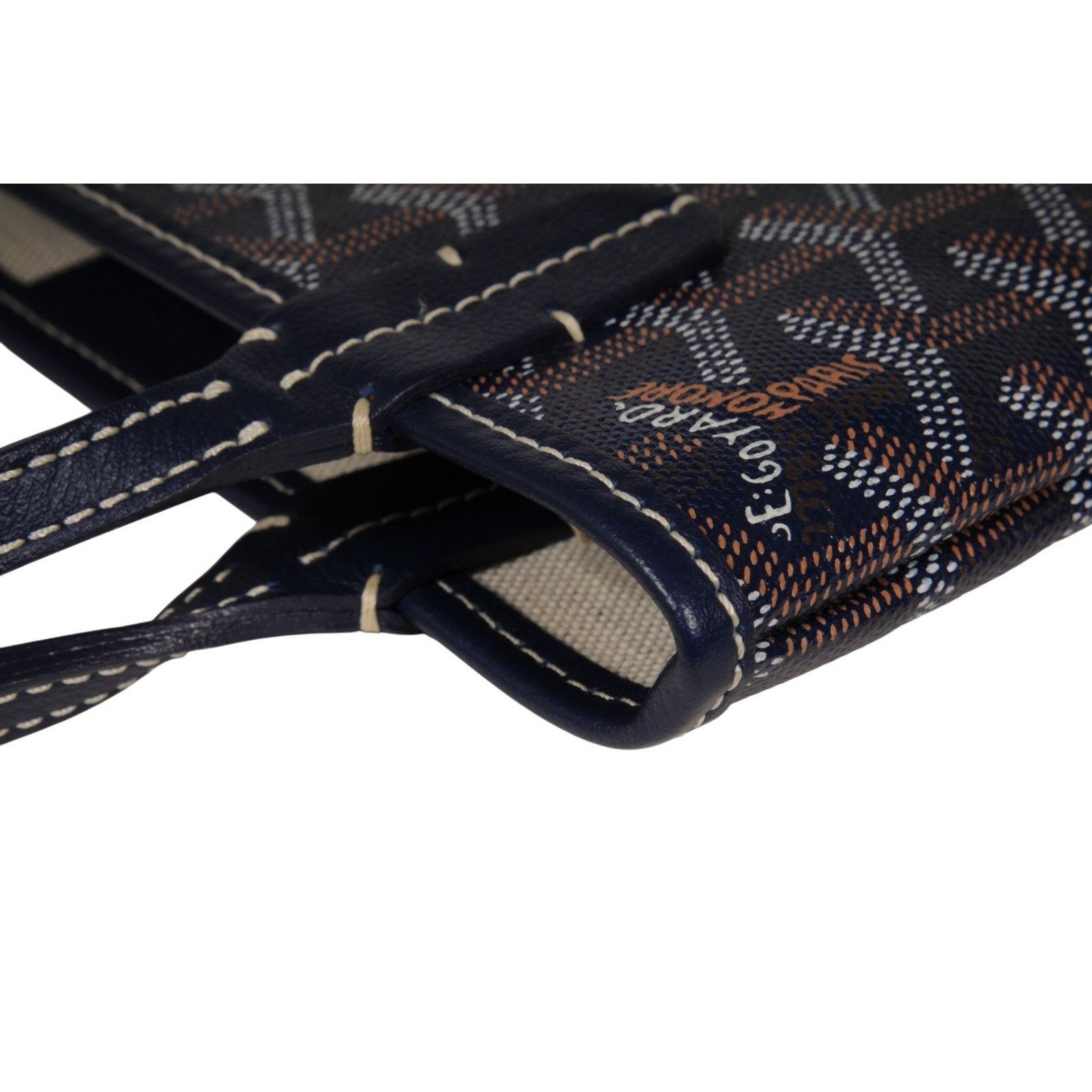 Goyard Mini Poitier Tote Navy Bag Blue Goyardine Reversible Size ONE SIZE - 10 Thumbnail