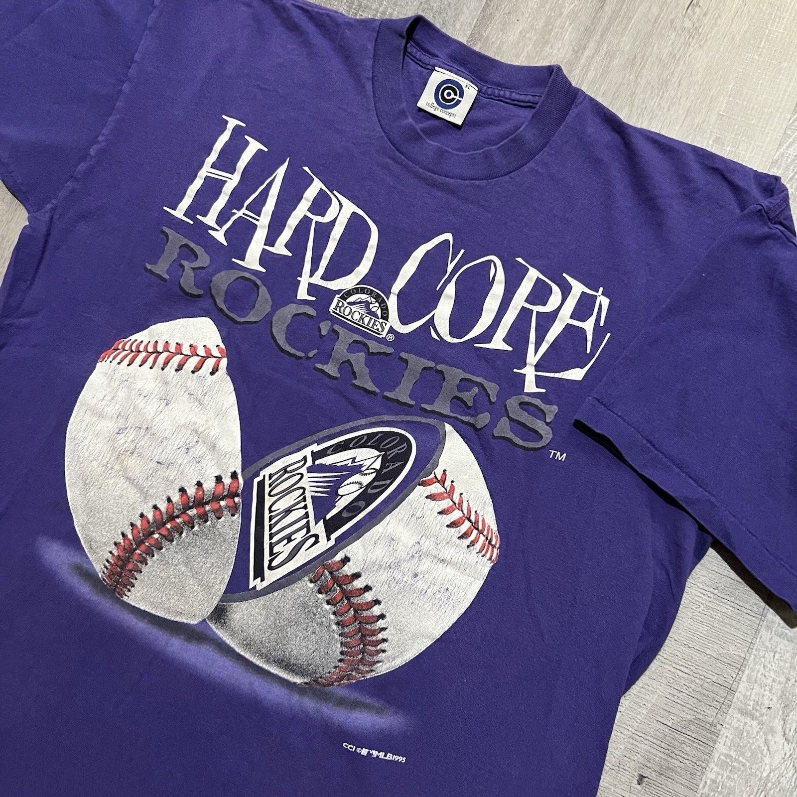 Other VTG Colorado Rockies Hardcore 90s Purple Baseball T Shirt Size US XL / EU 56 / 4 - 3 Thumbnail