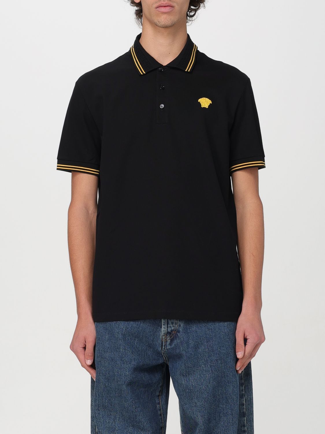 image of Versace Polo Shirt Men Black (Size XL)