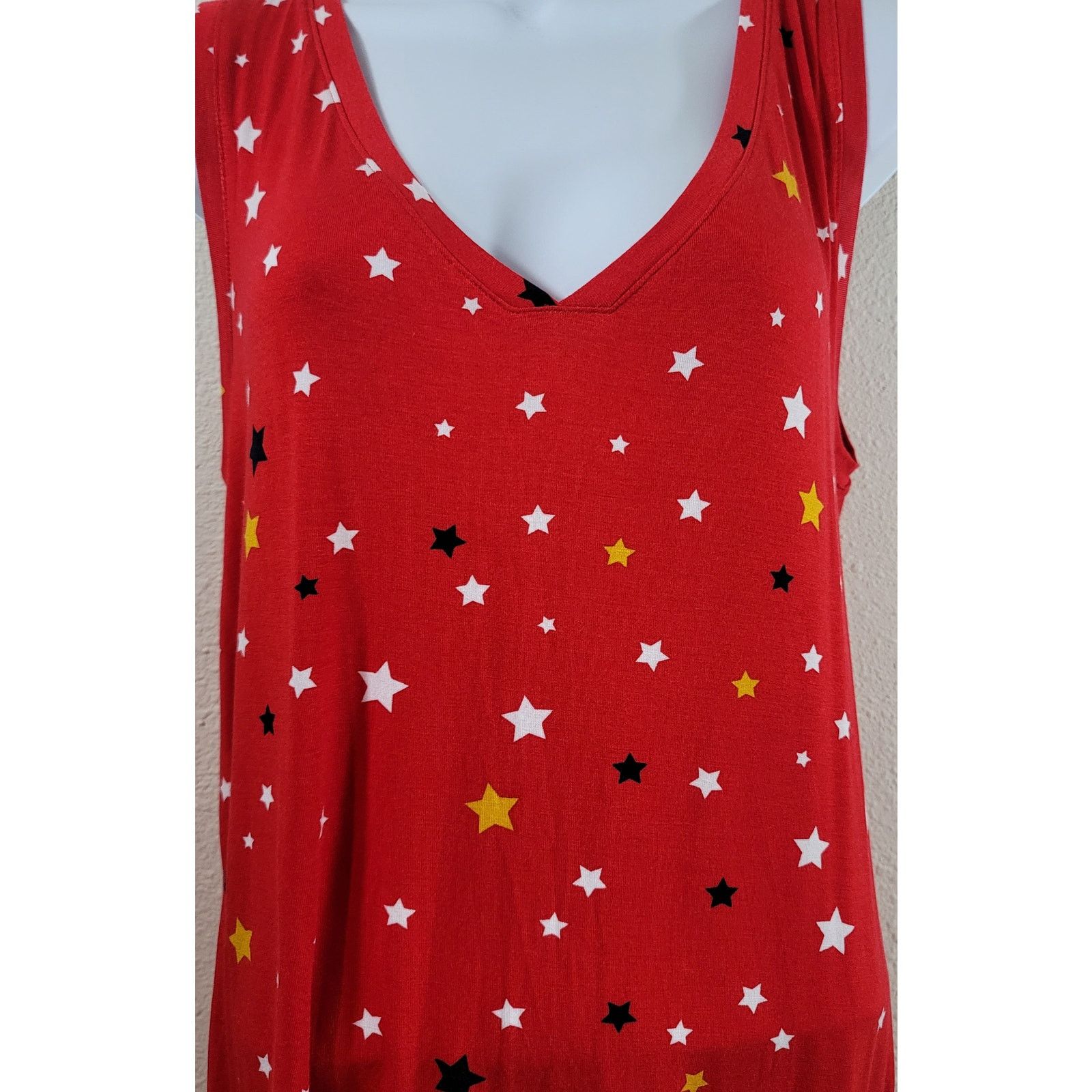 Other Lane Bryant Red White Blue Star Print V Neck Tank Top 14 16 Size XL / US 12-14 / IT 48-50 - 2 Thumbnail