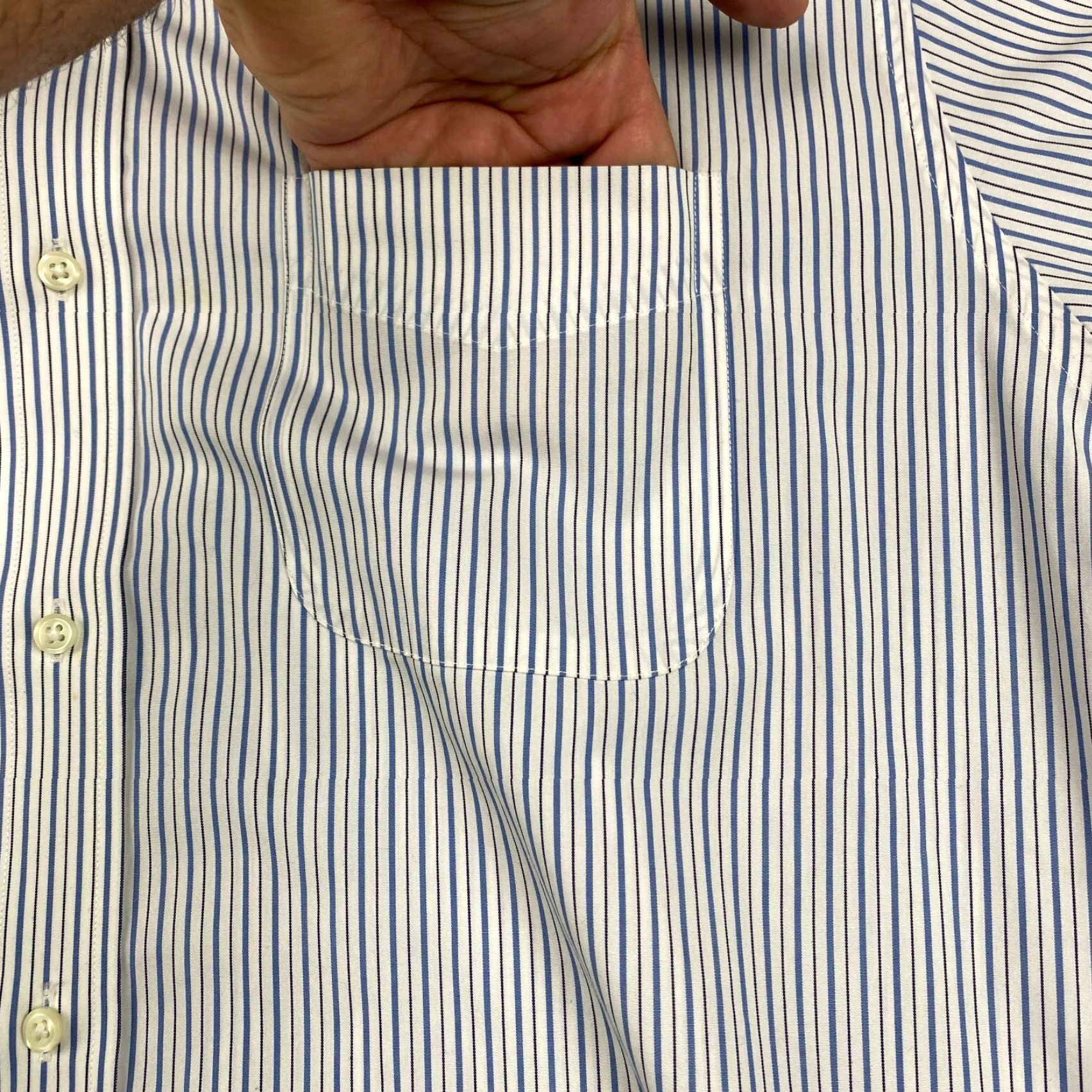 Ralph Lauren VINTAGE Lauren Ralph Lauren Dress Shirt Mens 17.5 32/33 Stripe Non Iron Long Sleeve Size 48R - 4 Thumbnail