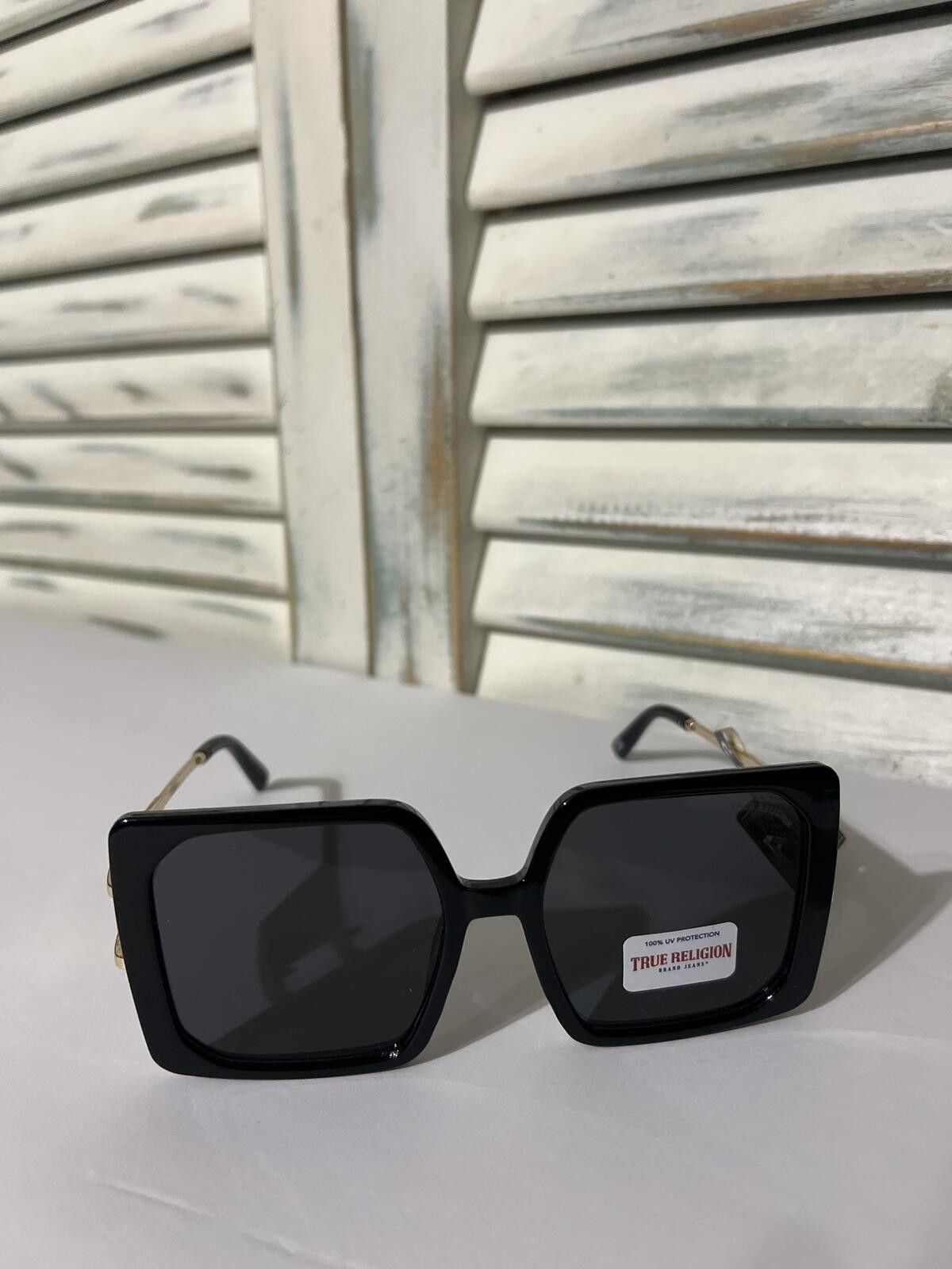 True Religion True Religion Oversized Square Black Sunglasses Size ONE SIZE - 3 Thumbnail