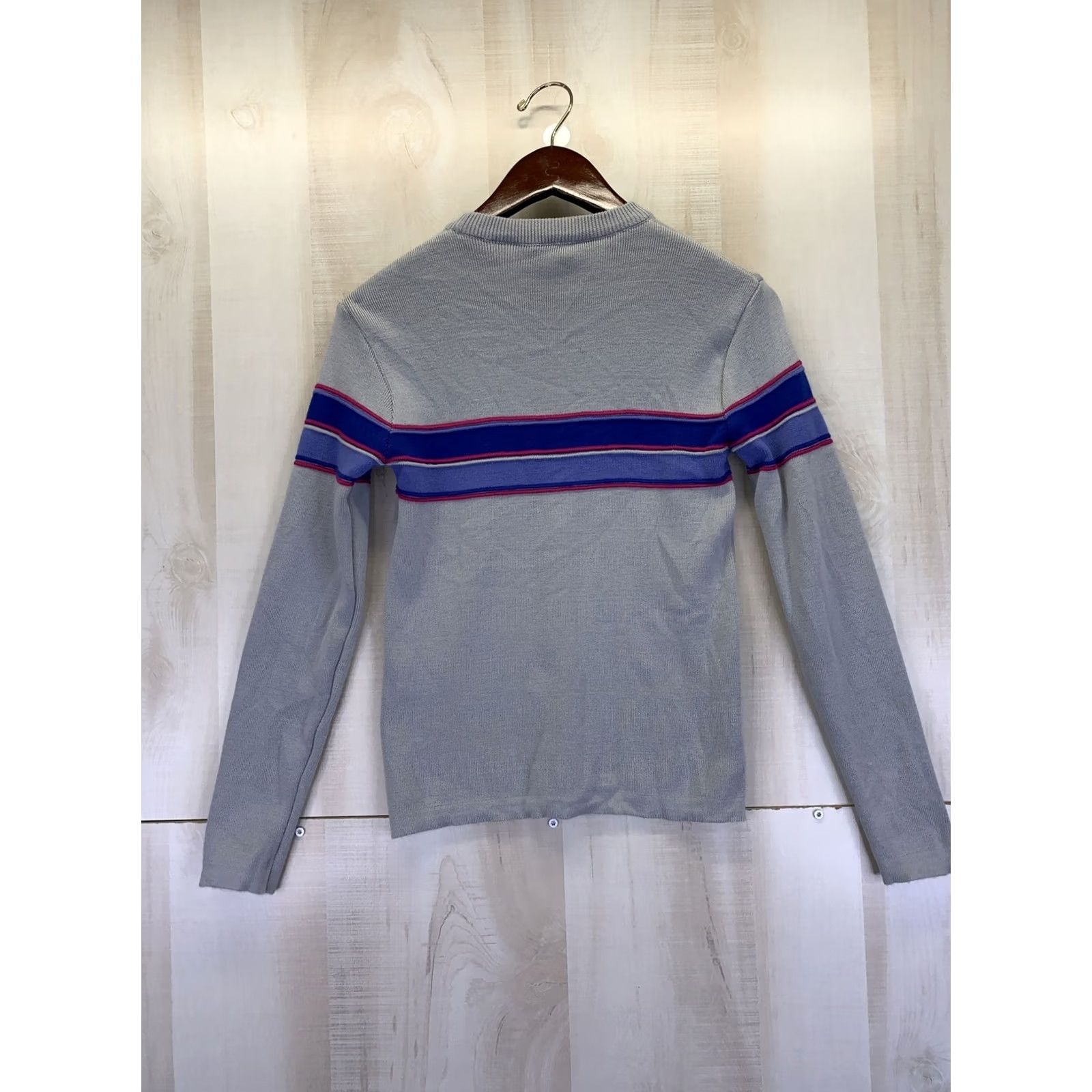 Vintage VINTAGE Stowe Shirt Ladies Small 1980s Wool Knit Sweater Top Gray Blue Womens Size S / US 4 / IT 40 - 4 Thumbnail