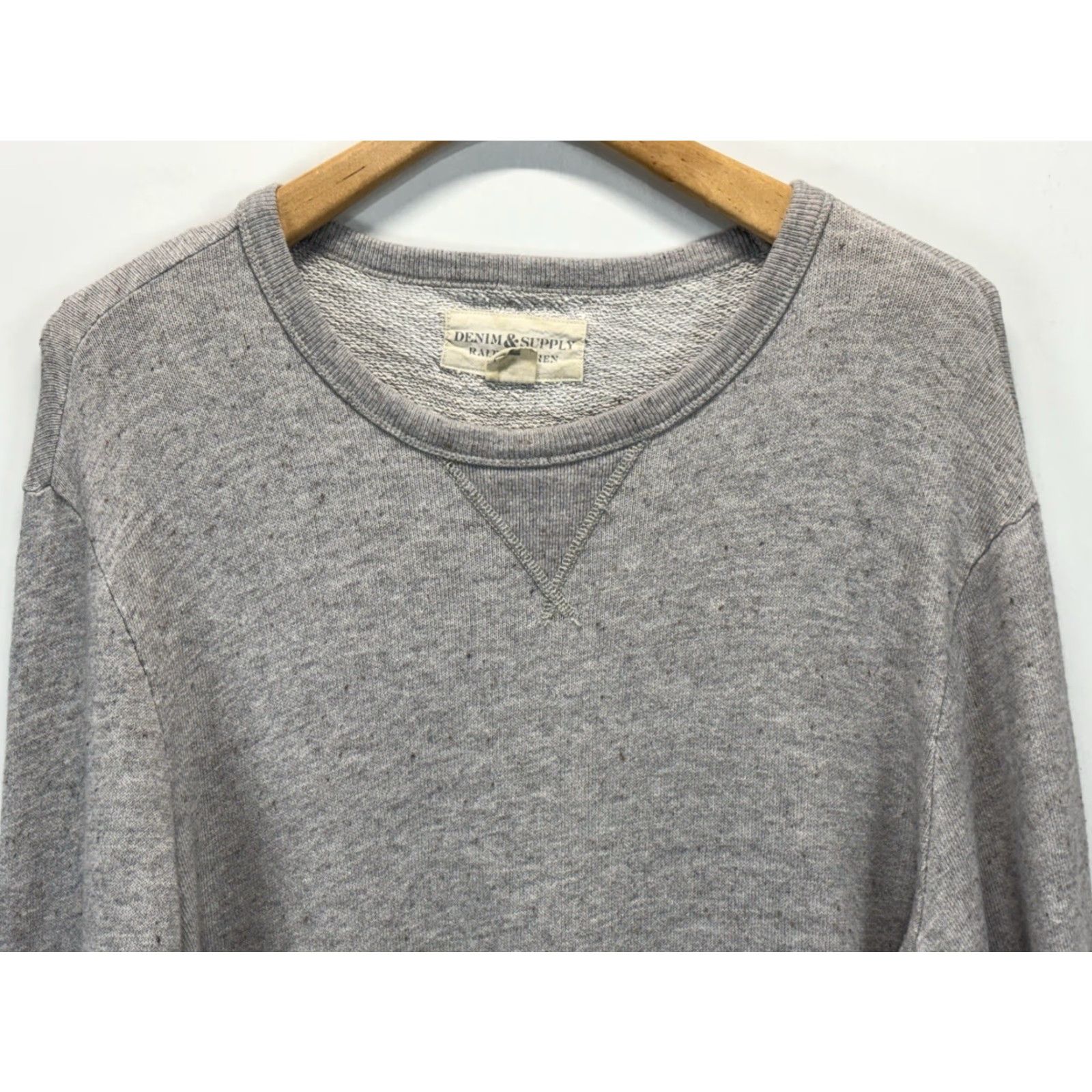 Ralph Lauren VINTAGE Ralph Lauren Denim & Supply Sweater Men's Large Gray Crew Neck Cotton Pullover 90s Size US L / EU 52-54 / 3 - 2 Thumbnail