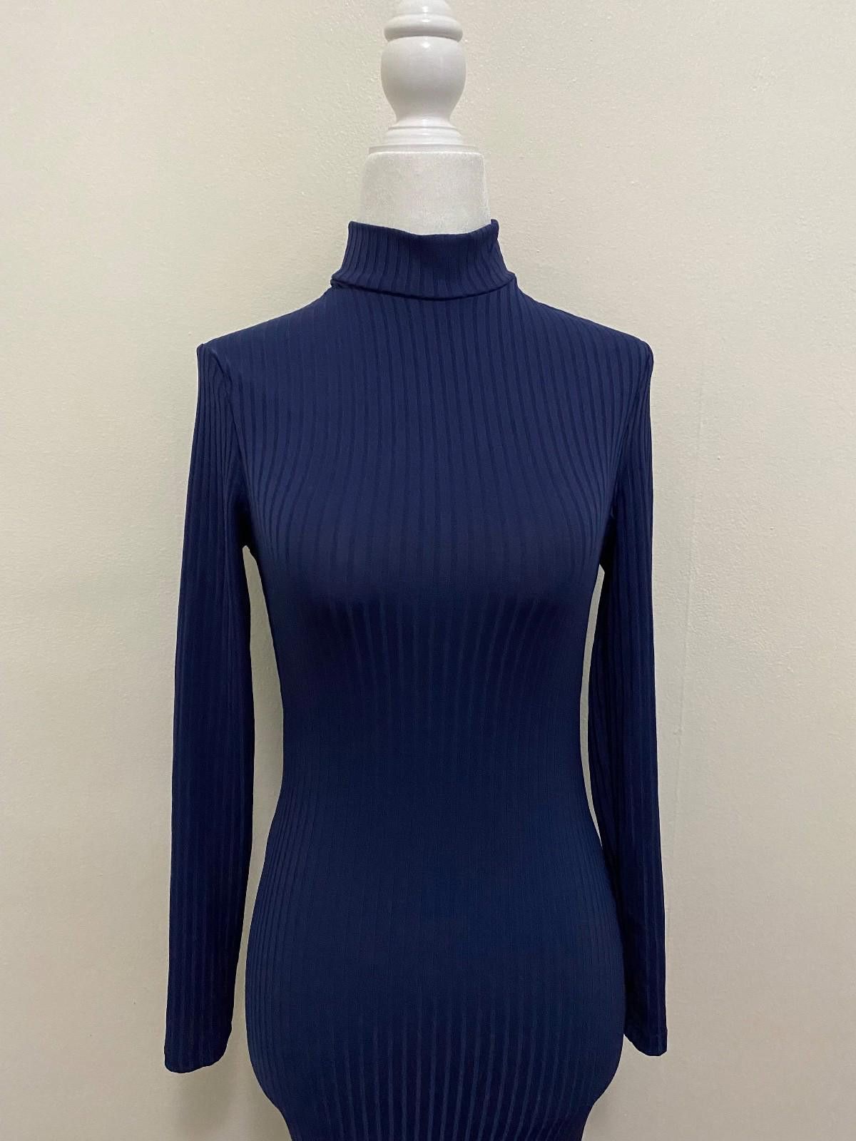 Other FLOUNCE CLUB Knit Mockneck Midi Dress with Side Slit (SMALL) Size S / US 4 / IT 40 - 3 Thumbnail