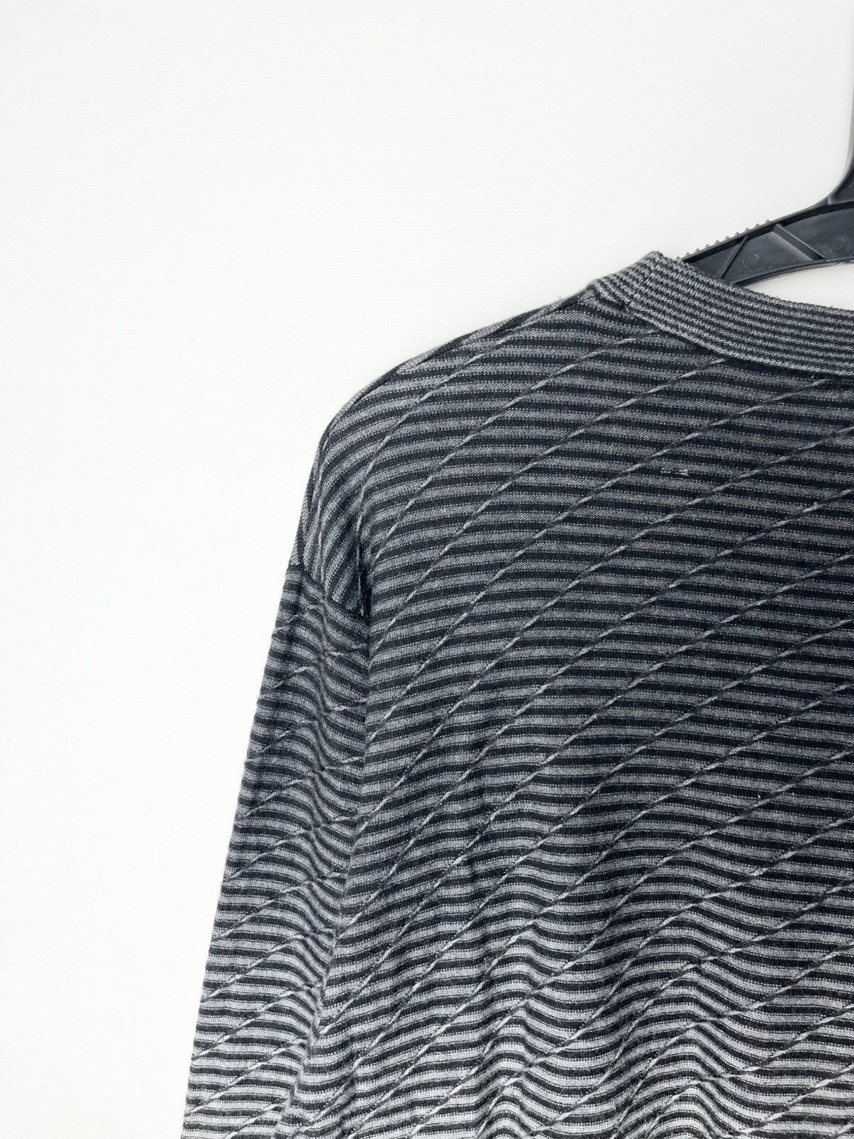 Brioni Brioni Striped Fine-Knit Sweater – Grey/Black Size US XL / EU 56 / 4 - 7 Thumbnail