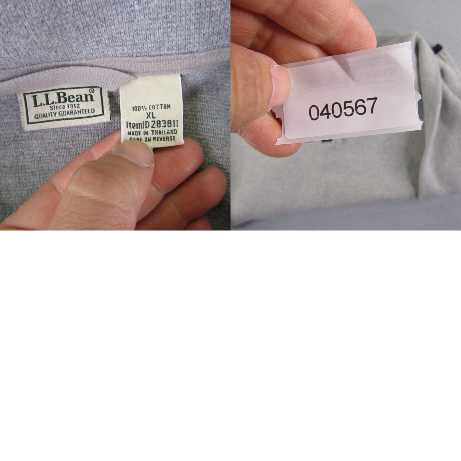 Vintage VINTAGE LL Bean Sweater Mens XL Gray 1/4 Zip Thermal Pullover Knit Sweater Outdoor 90s Mens Size US XL / EU 56 / 4 - 8 Thumbnail