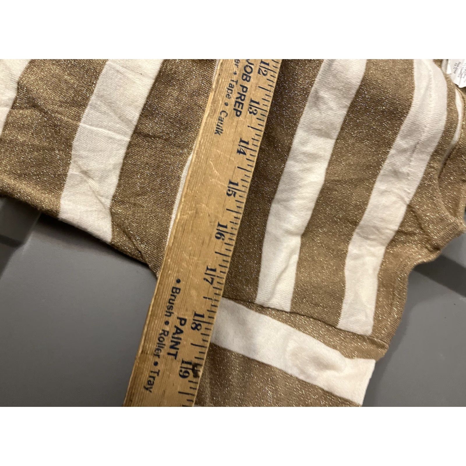 J.Crew J.CREW Women's Size Small Pullover Striped Seamo­re Gold Sparkle Boat Neck 3/4 Sleeve Sweater Style# 52449 Ladies Size S / US 4 / IT 40 - 6 Thumbnail