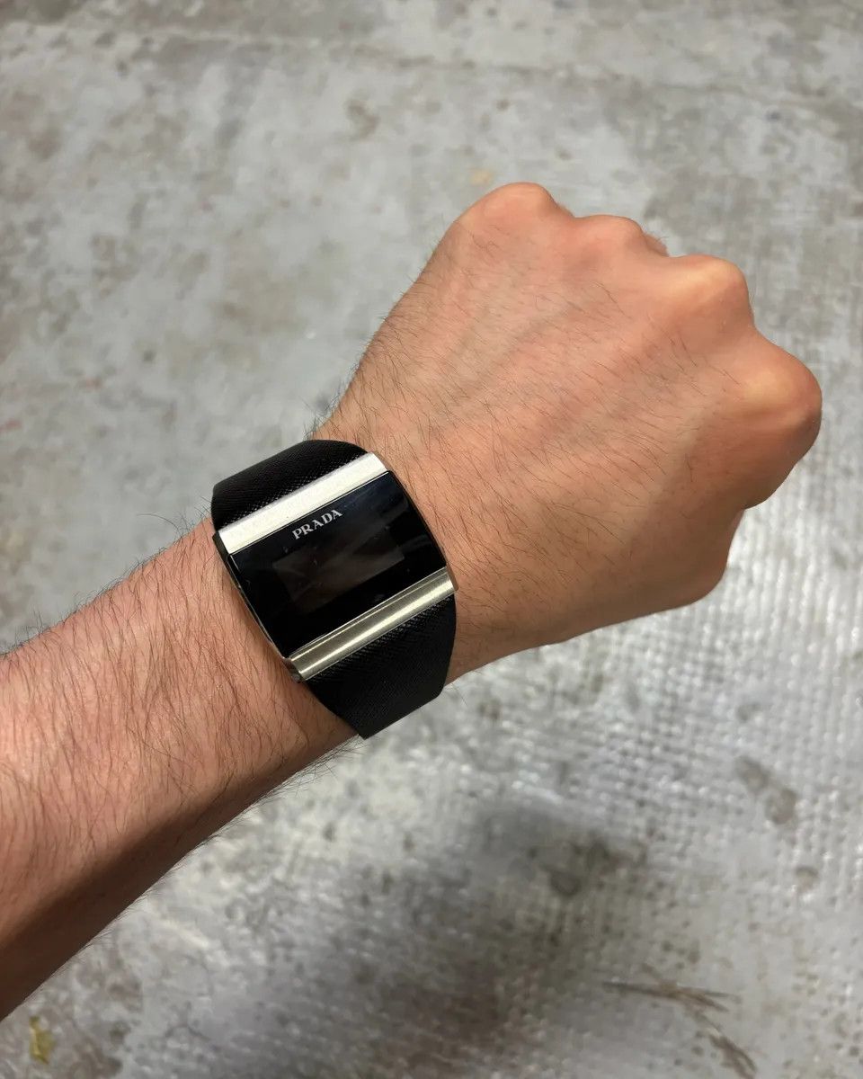 Designer × Prada × Vintage Prada LG LBA Black Chrono Avant-Garde Watch Size ONE SIZE - 2 Thumbnail