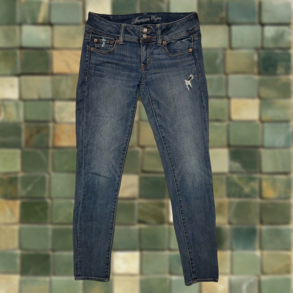 American Eagle Outfitters American Eagle Outfitters Jeans Skinny Denim Stretch 27x29 4 Adults Womens Dark Blue Jeans Stretch Size 27" / US 4 / IT 40 - 1 Thumbnail