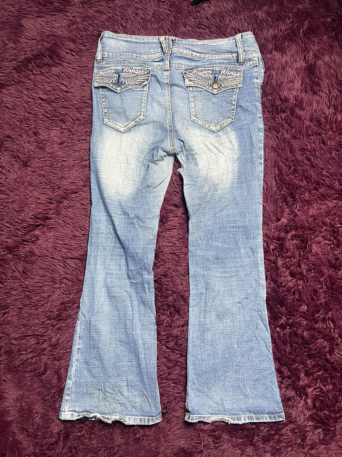 Hysteric Glamour Vintage Heaven Winger Embroidered Wing Bootcut Jeans (47) Size US 35 - 2 Thumbnail