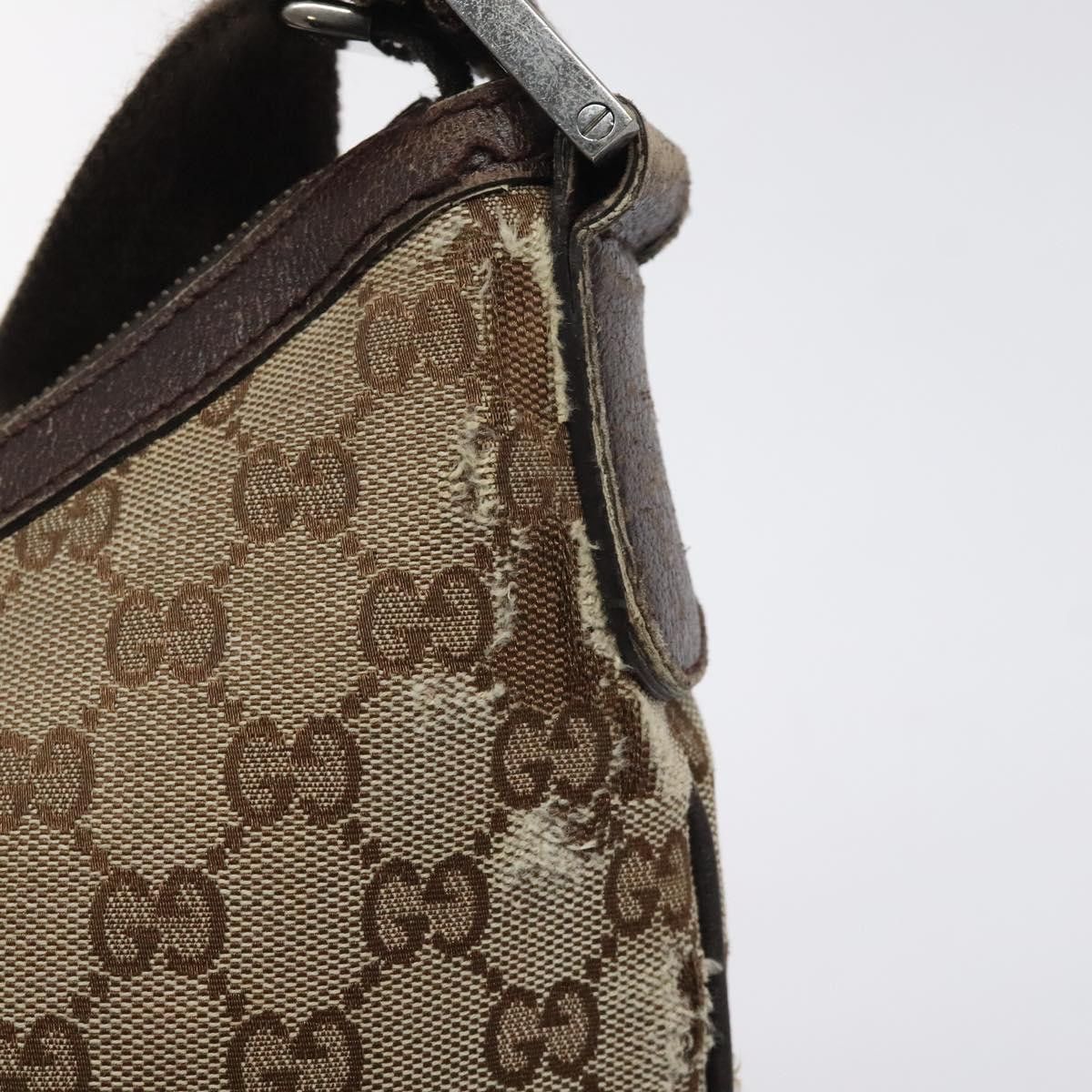 Gucci GUCCI GG Canvas Shoulder Bag Beige Silver Size ONE SIZE - 14 Thumbnail