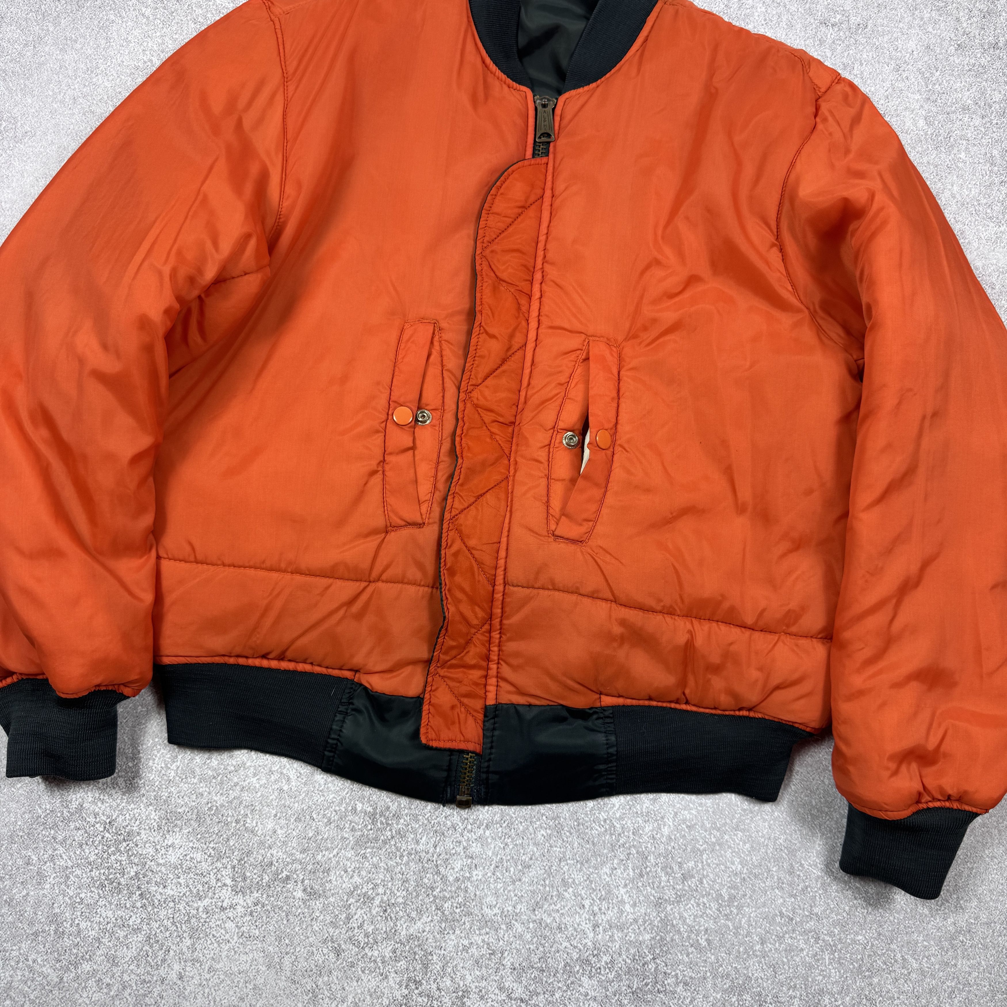 Alpha Industries VNTG ALPHA INDUSTRIES MA-1 NYLON DISTRSED REVERSIBLE BOMBER Size US XL / EU 56 / 4 - 6 Thumbnail