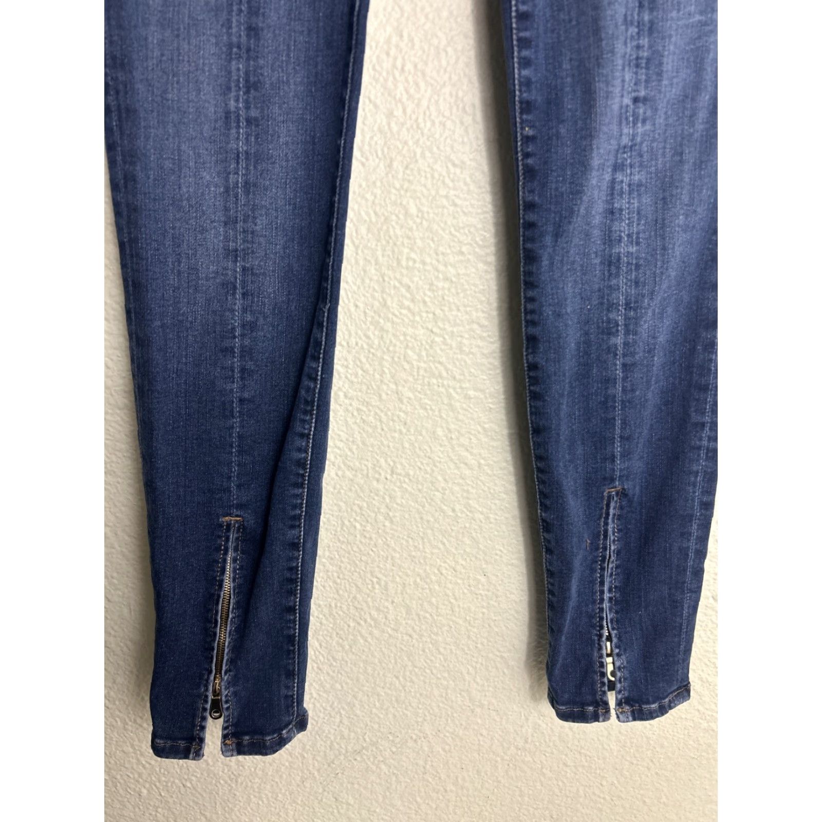 Frame FRAME Le Skinny De Jeanne Jeans Womens 28x29 Ankle Zip Dark Wash Stretch Denim Shirt? Size 28" / US 6 / IT 42 - 2 Thumbnail