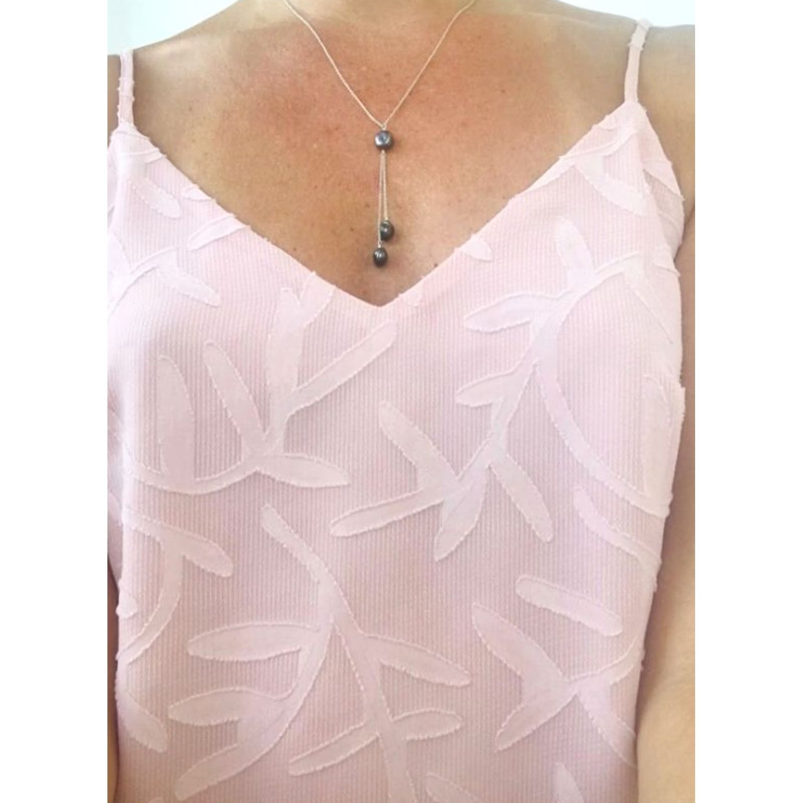 Vintage A New Day Cami Top Tank Light Pink Leaf Print L Womens Size L / US 10 / IT 46 - 2 Thumbnail