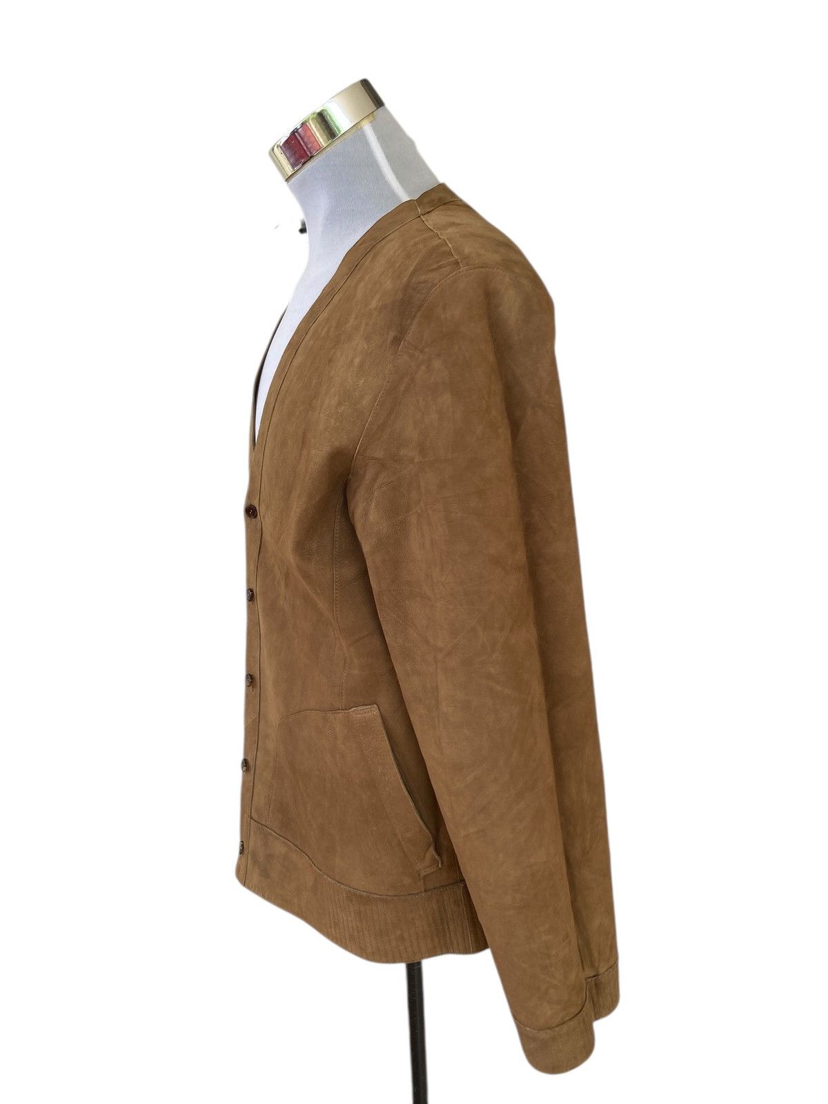Japanese Brand Hiroki Reversible Leather Cardigan Jacket Size US M / EU 48-50 / 2 - 12 Thumbnail