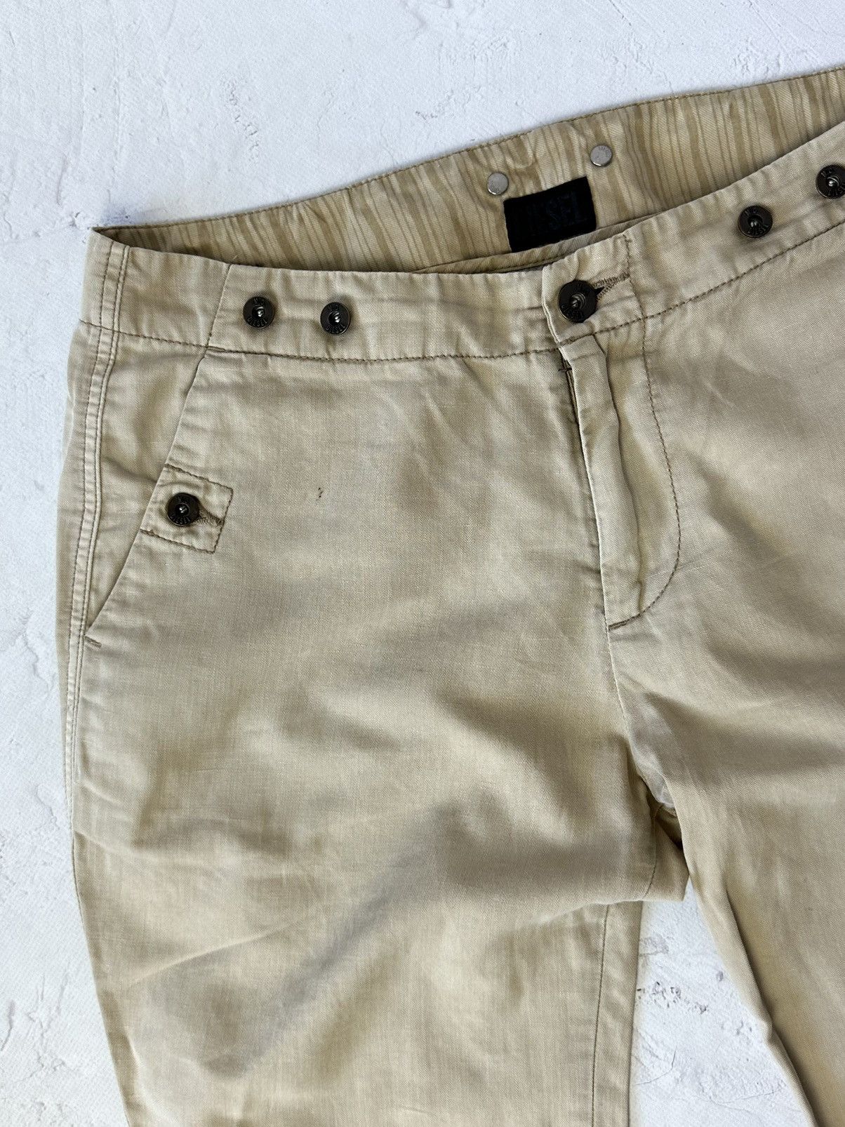 Diesel × Vintage Y2K Vintage Diesel Buttons Yellow Cropped Pants Size 27" / US 4 / IT 40 - 5 Thumbnail