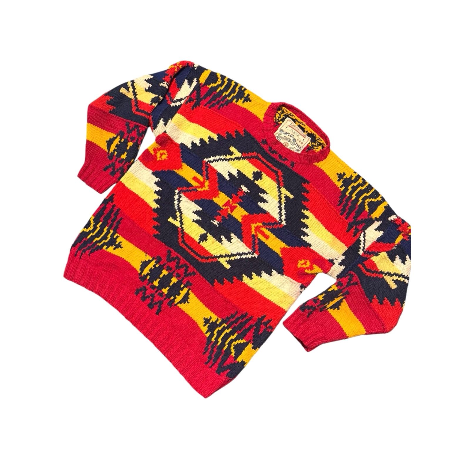 Tommy Hilfiger VINTAGE Tommy Hilfiger Classic Surplus Style Aztec Print Pullover Sweater L Rare Mens Size US L / EU 52-54 / 3 - 4 Thumbnail
