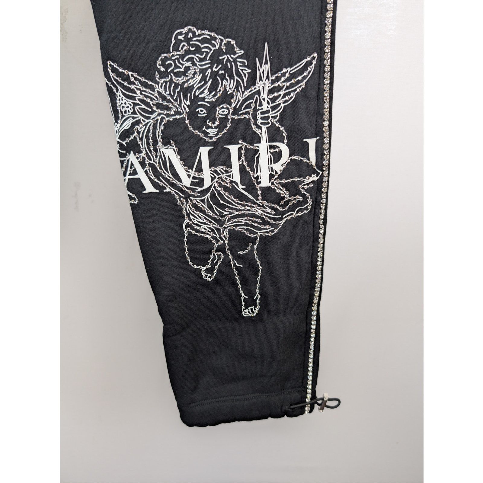 Amiri o1rshd1 Crystal Outline Cherub Sweatpants in Black Size US 32 / EU 48 - 16 Thumbnail