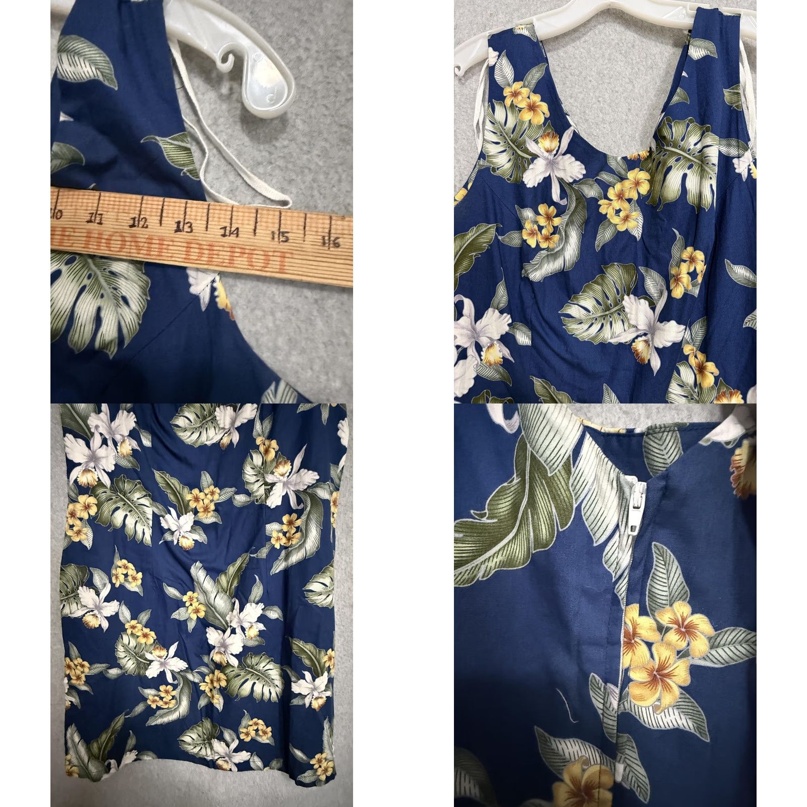 Vintage Aloha Republic Dress Womens XL Blue Floral Hawaiian Sundress Shirt? Size XL / US 12-14 / IT 48-50 - 8 Thumbnail