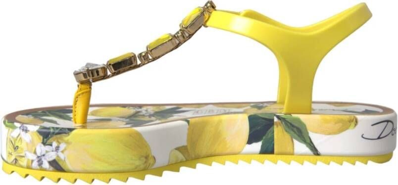 Dolce & Gabbana o1y0925 Ankle Strap Thong Sandals in Yellow Size US 4 / IT 34 - 2 Thumbnail