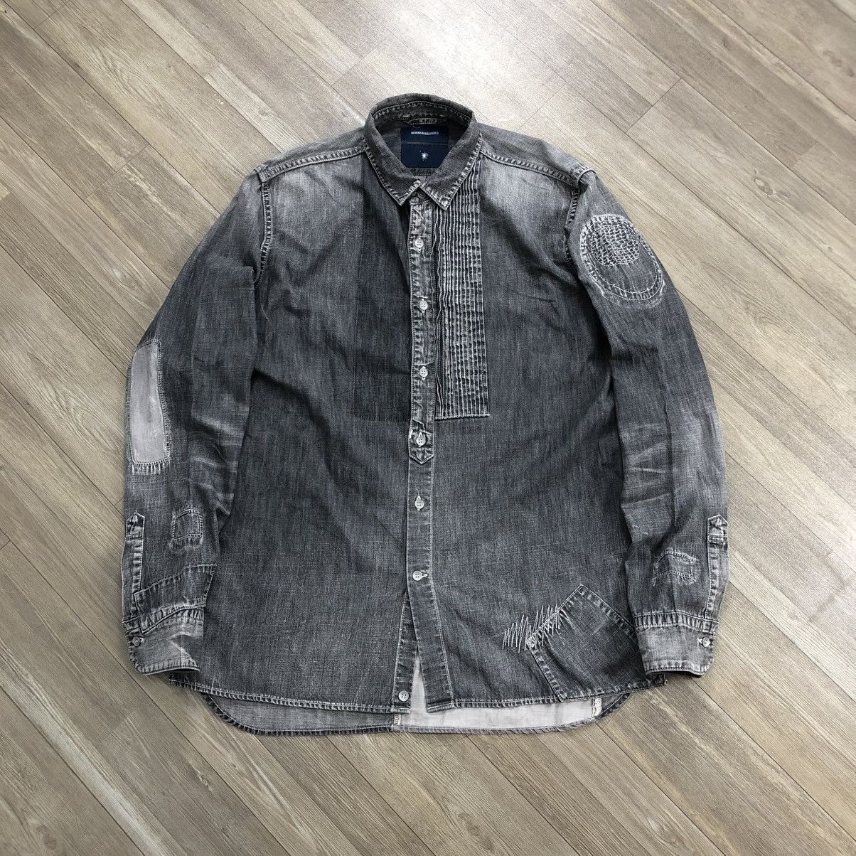 Japanese Brand × Maison MIHARA YASUHIRO Vintage Miharayasuhiro Sashiko Patchworks Washed Denim Shirt Size US L / EU 52-54 / 3 - 1 Thumbnail