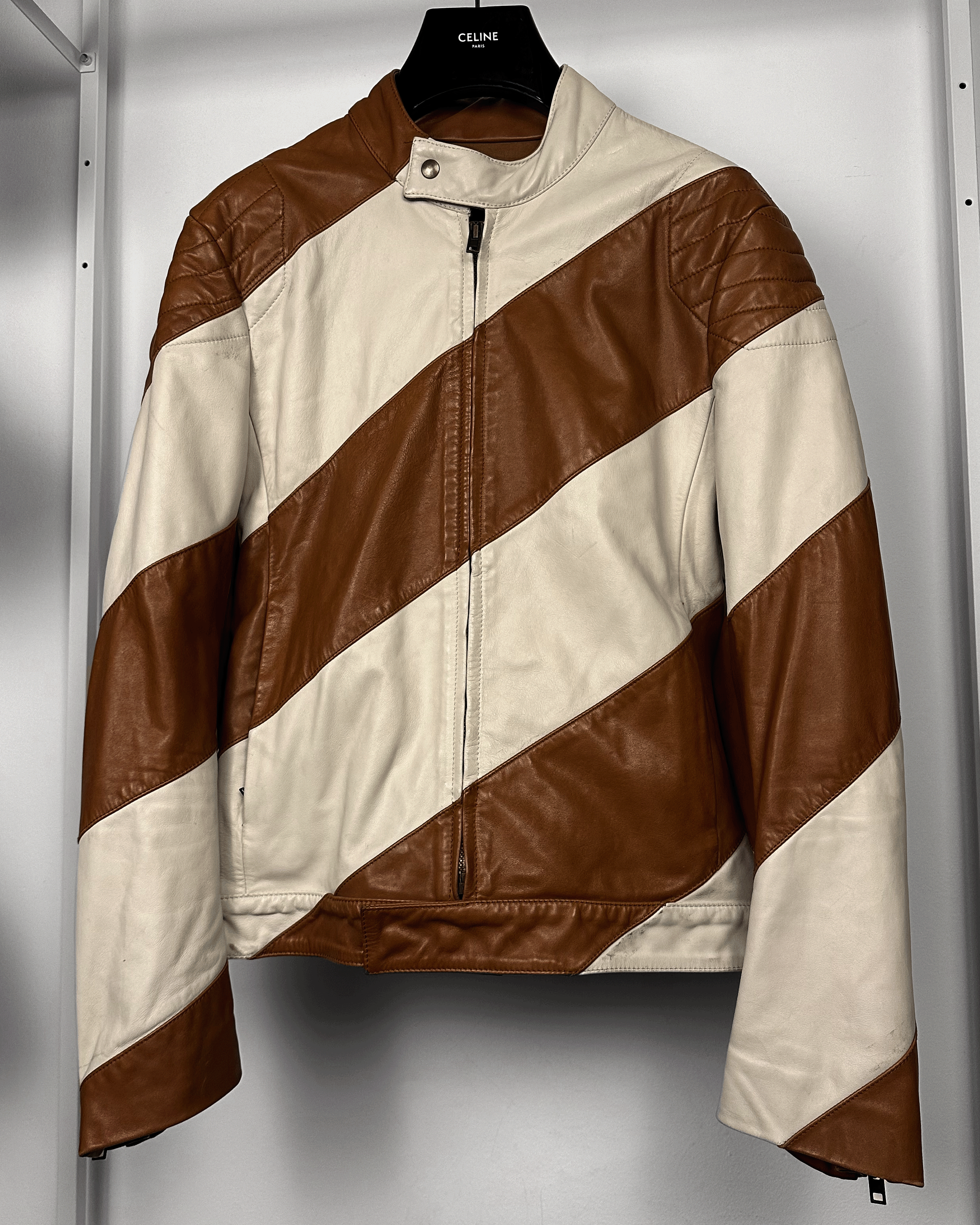 Maison Margiela Maison Margiela Sample Two Tone Leather Biker Jacket Size US M / EU 48-50 / 2 - 3 Thumbnail