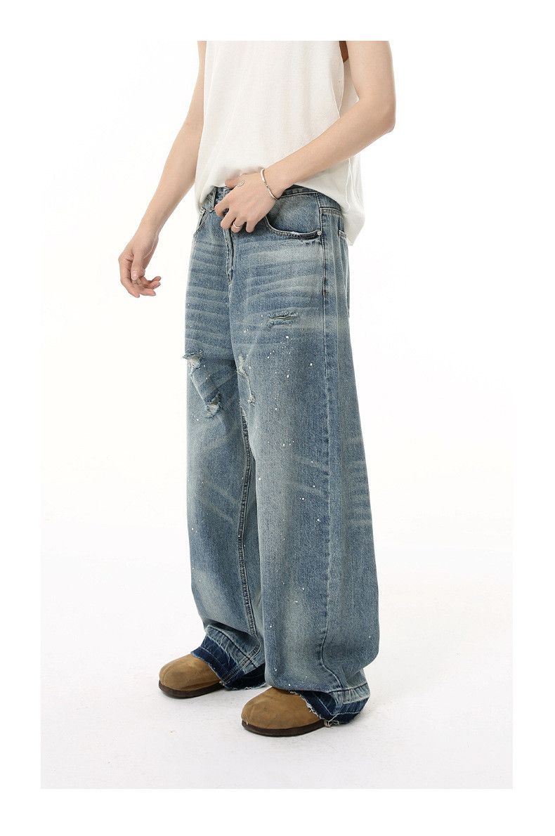 Vintage Japanese vintage washed raw edge scimitar jeans Size US 32 / EU 48 - 1 Thumbnail