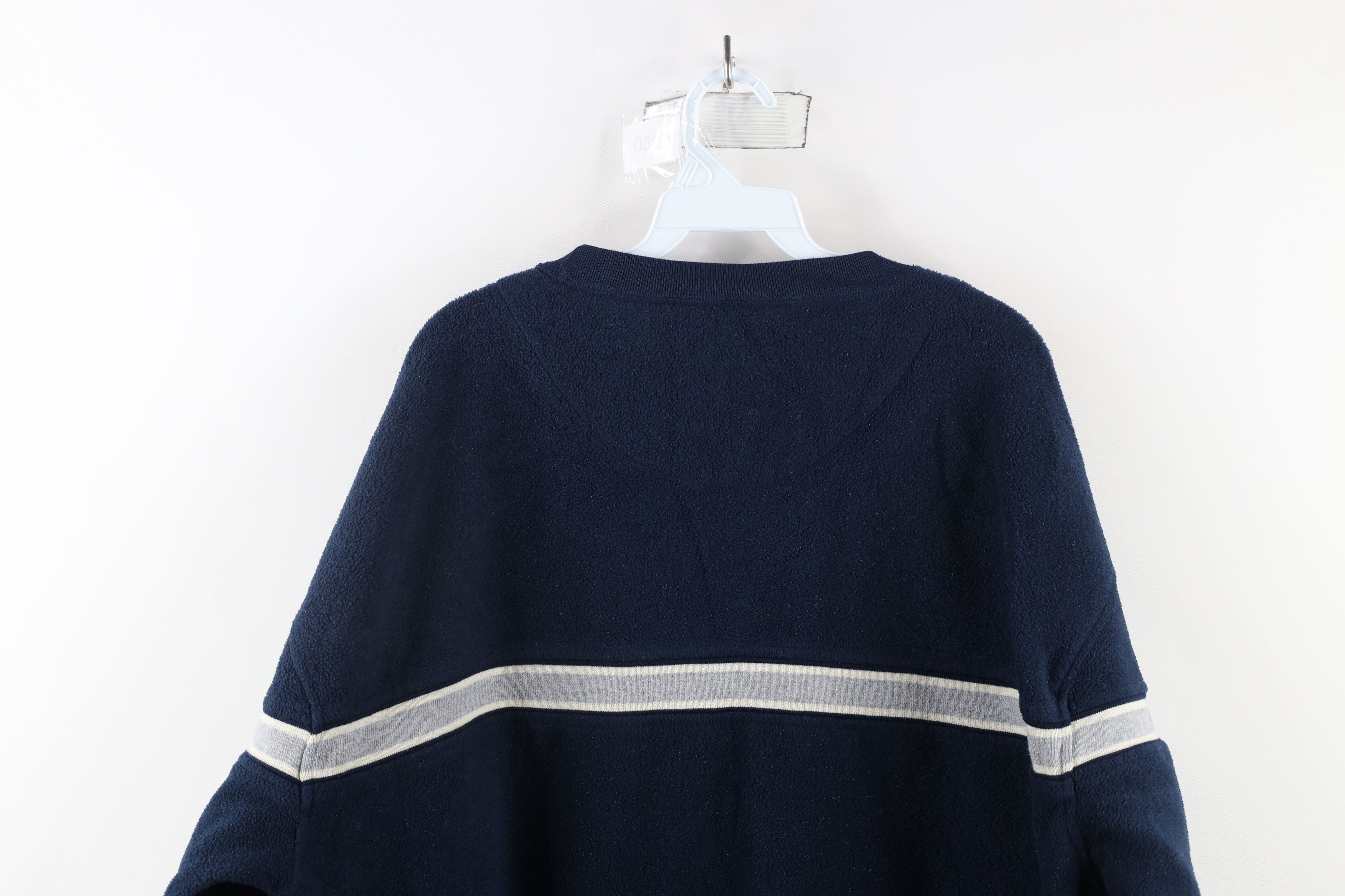 Vintage Vintage 90s Streetwear Striped Fleece Crewneck Sweater Blue Size US XXL / EU 58 / 5 - 7 Thumbnail