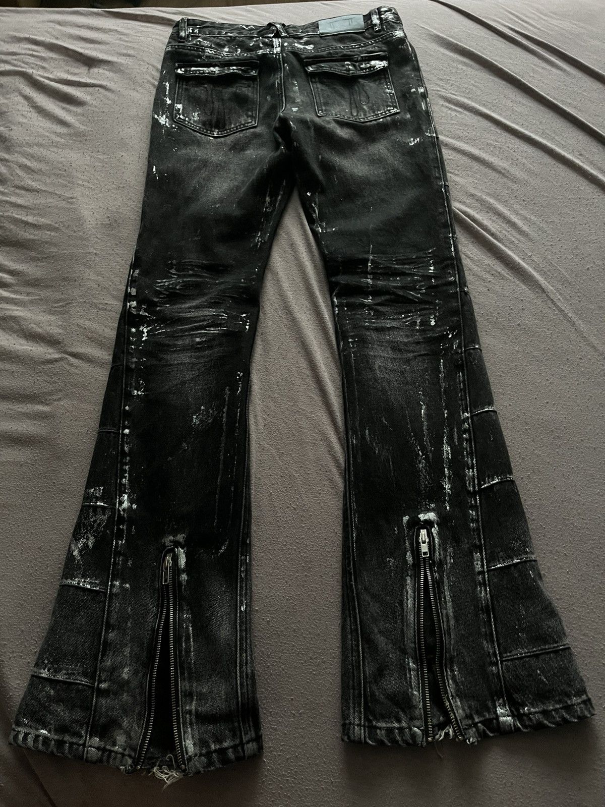 Other lamentist flared jeans in silver waxed asphalt grey denim Size US 30 / EU 46 - 3 Thumbnail
