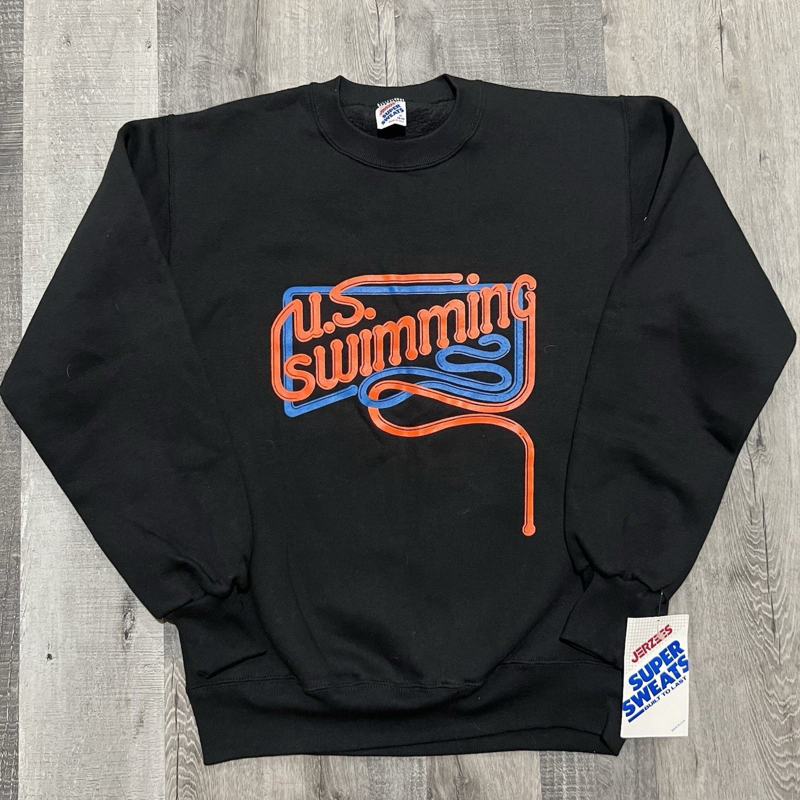 Jerzees Vintage US Swimming Sweatshirt Deadstock NWT 90s Olympic Size US M / EU 48-50 / 2 - 1 Thumbnail