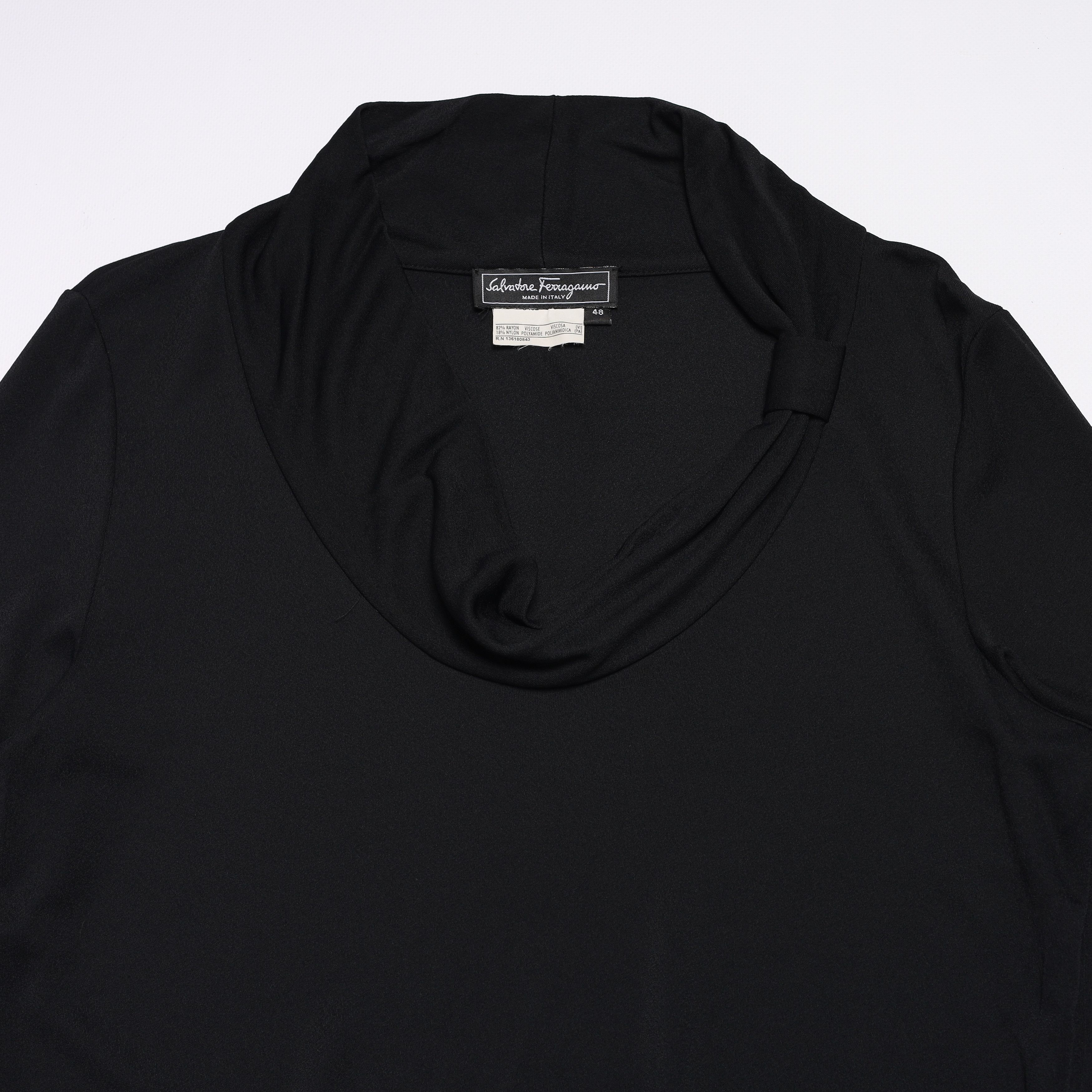 Salvatore Ferragamo Salvatore Ferragamo Viscose Nylon Long sleeve Blouse Size XL / US 12-14 / IT 48-50 - 3 Thumbnail