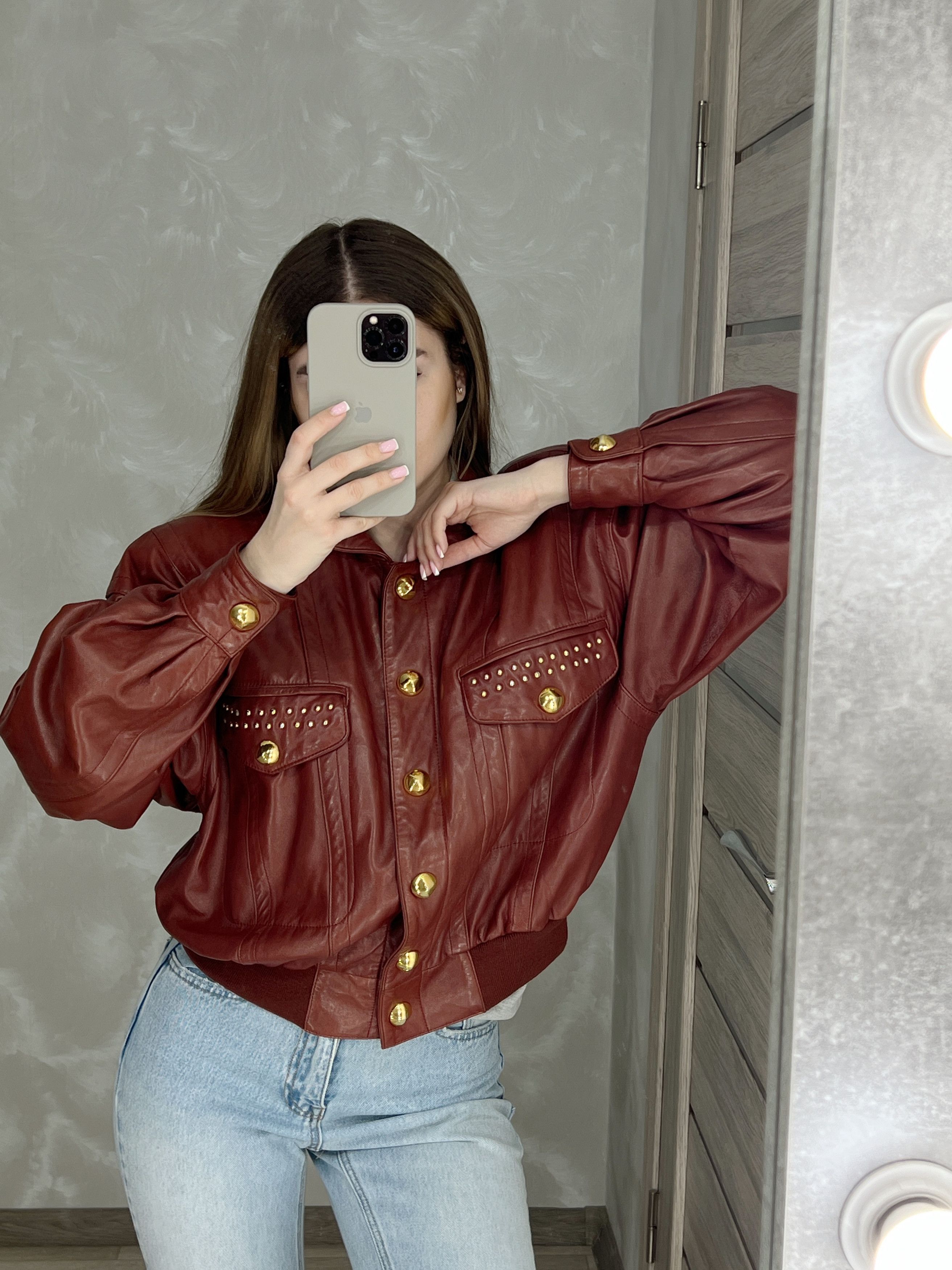 Escada Escada Lambskin Jacket & Gold Studs Snap-Front Size M / US 6-8 / IT 42-44 - 1 Thumbnail