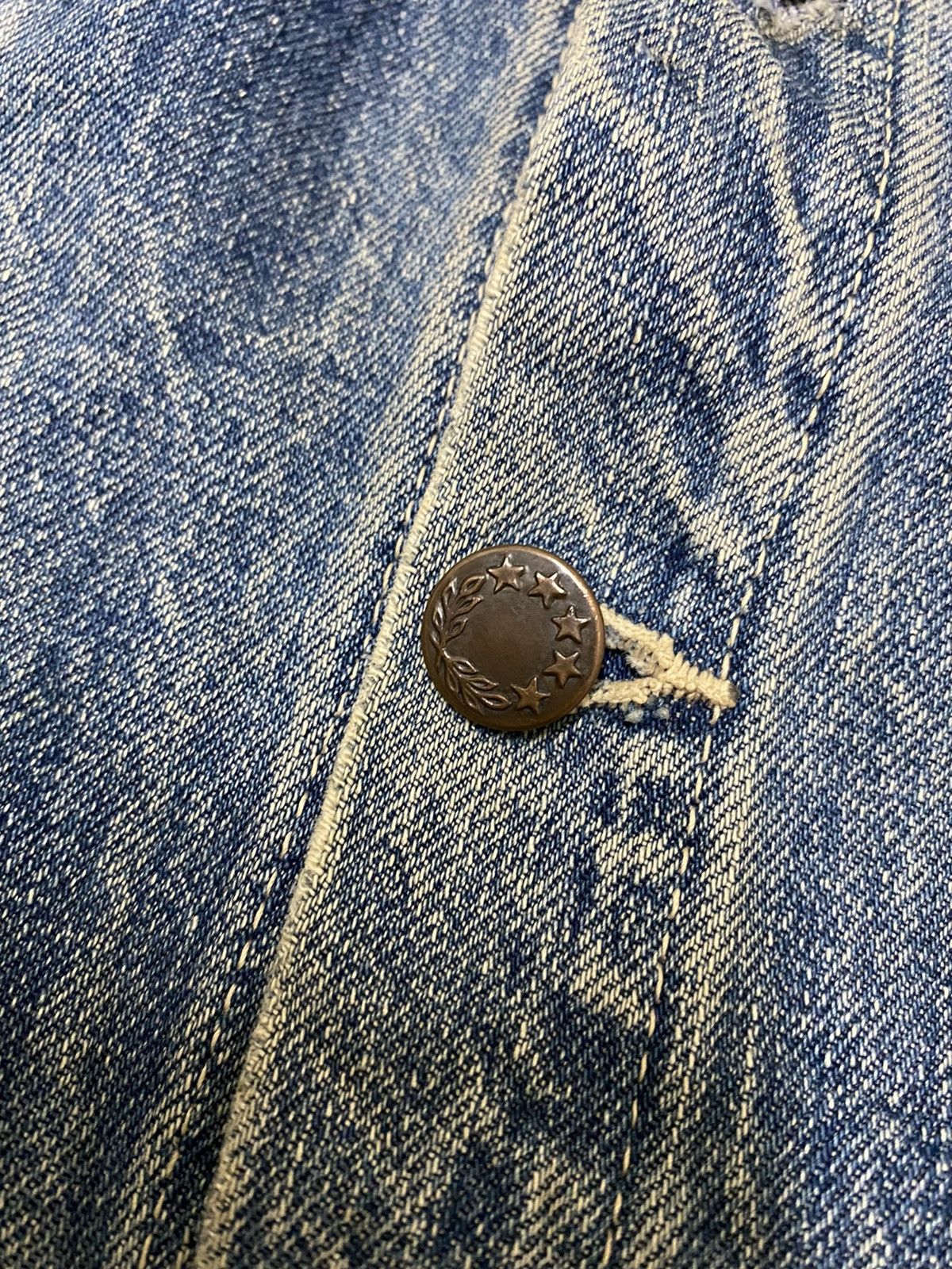Japanese Brand × Vintage Vintage Canton Wastern Jeans Distressed Trucker Jacket (C3) Size US L / EU 52-54 / 3 - 8 Thumbnail