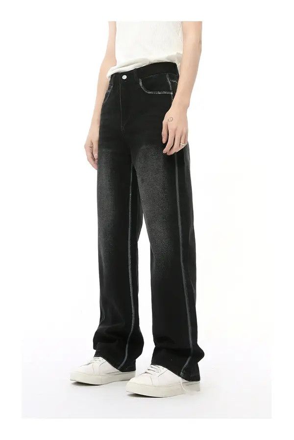 Japanese Brand Ami Vintage drape straight-leg jeans with visible stitching Size US 32 / EU 48 - 3 Thumbnail