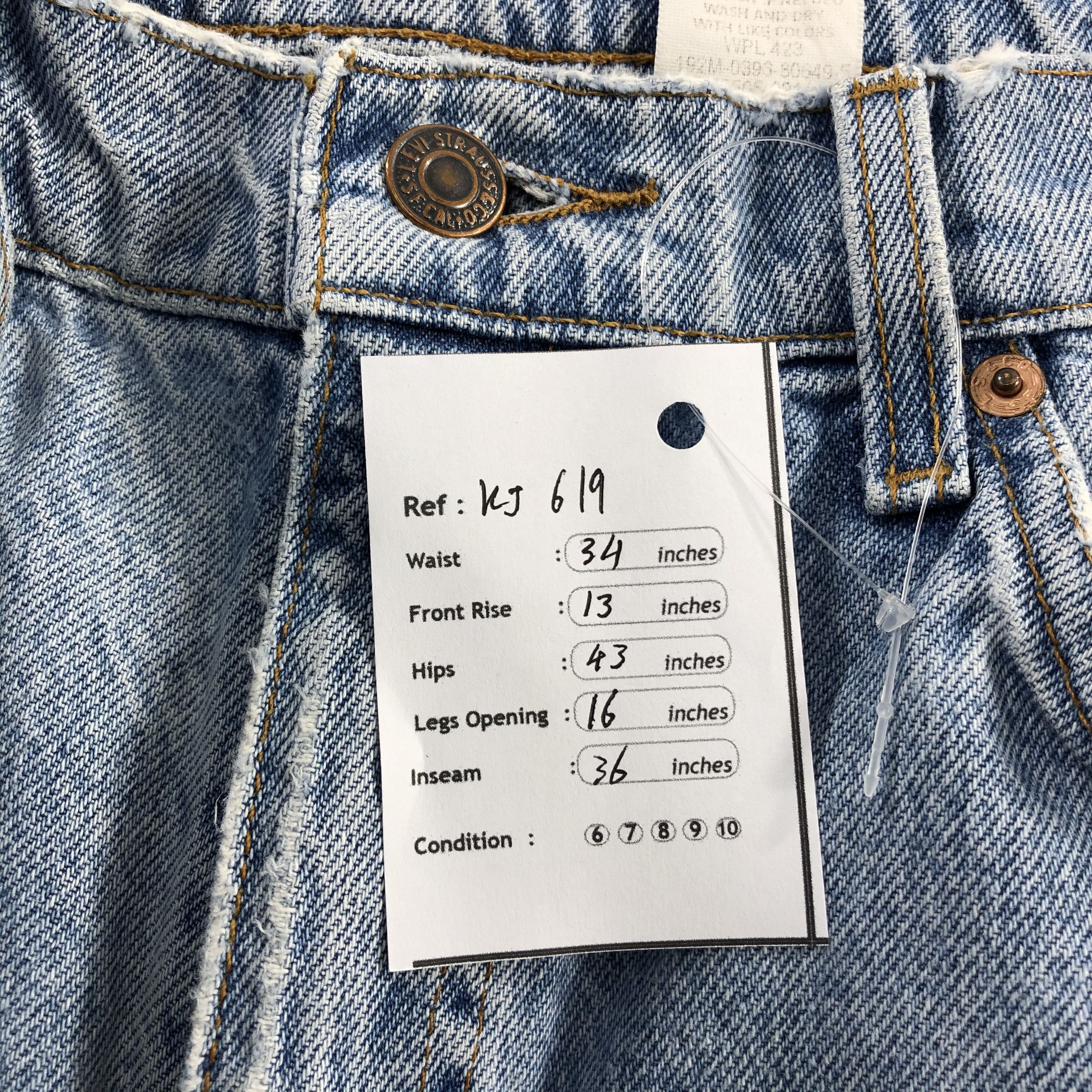 Levi's Vintage 90s Levis 505 Jeans Faded Blue Denim KJ619 Size US 34 / EU 50 - 12 Thumbnail